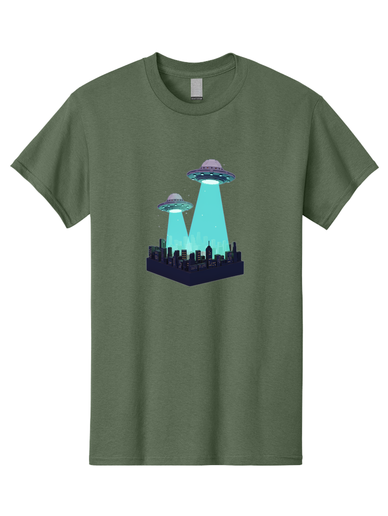 Ufos-Over-City Men'S Graphic Tee, 100% Cotton, Comfortable Casual Summer Wear, Machine Washable, Ufos Over City, Alien Invasion, Science Fiction, Futuristic, Cityscape, Mysterious Lights, Extraterrestrial Activity, Urban Landscape, Bac541