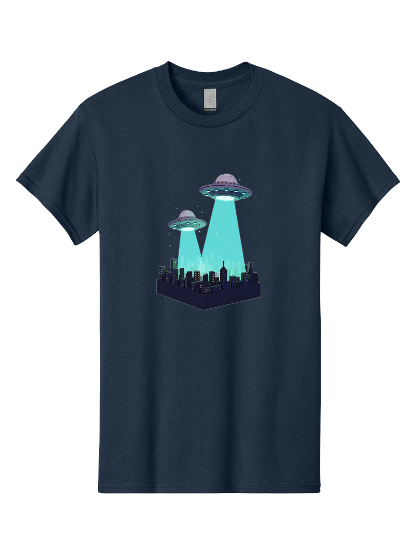 Ufos-Over-City Men'S Graphic Tee, 100% Cotton, Comfortable Casual Summer Wear, Machine Washable, Ufos Over City, Alien Invasion, Science Fiction, Futuristic, Cityscape, Mysterious Lights, Extraterrestrial Activity, Urban Landscape, Bac541