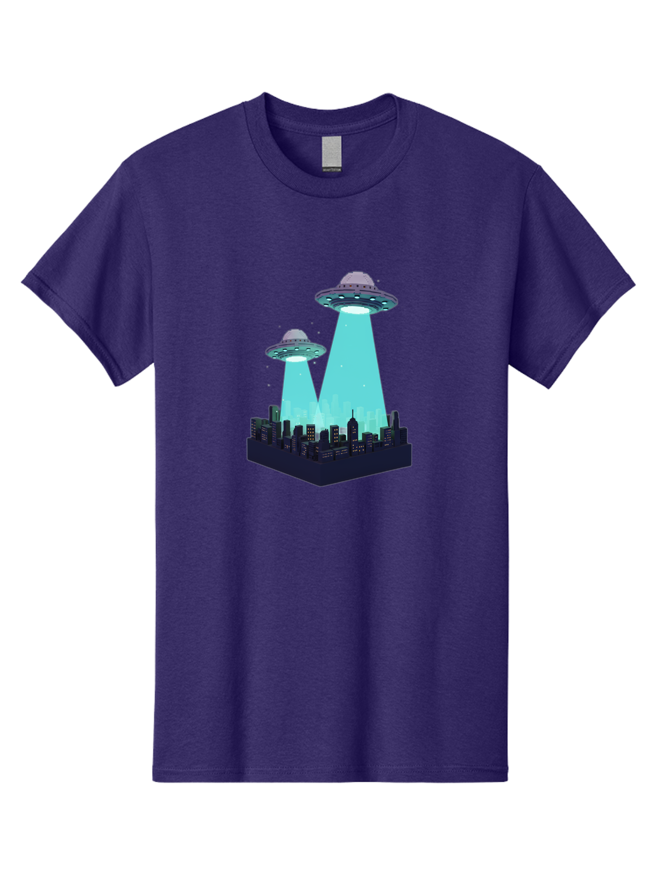 Ufos-Over-City Men'S Graphic Tee, 100% Cotton, Comfortable Casual Summer Wear, Machine Washable, Ufos Over City, Alien Invasion, Science Fiction, Futuristic, Cityscape, Mysterious Lights, Extraterrestrial Activity, Urban Landscape, Bac541