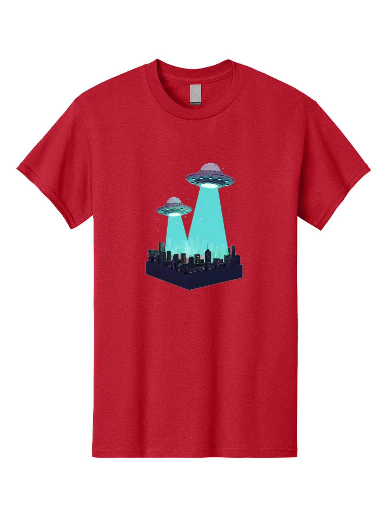 Ufos-Over-City Men'S Graphic Tee, 100% Cotton, Comfortable Casual Summer Wear, Machine Washable, Ufos Over City, Alien Invasion, Science Fiction, Futuristic, Cityscape, Mysterious Lights, Extraterrestrial Activity, Urban Landscape, Bac541