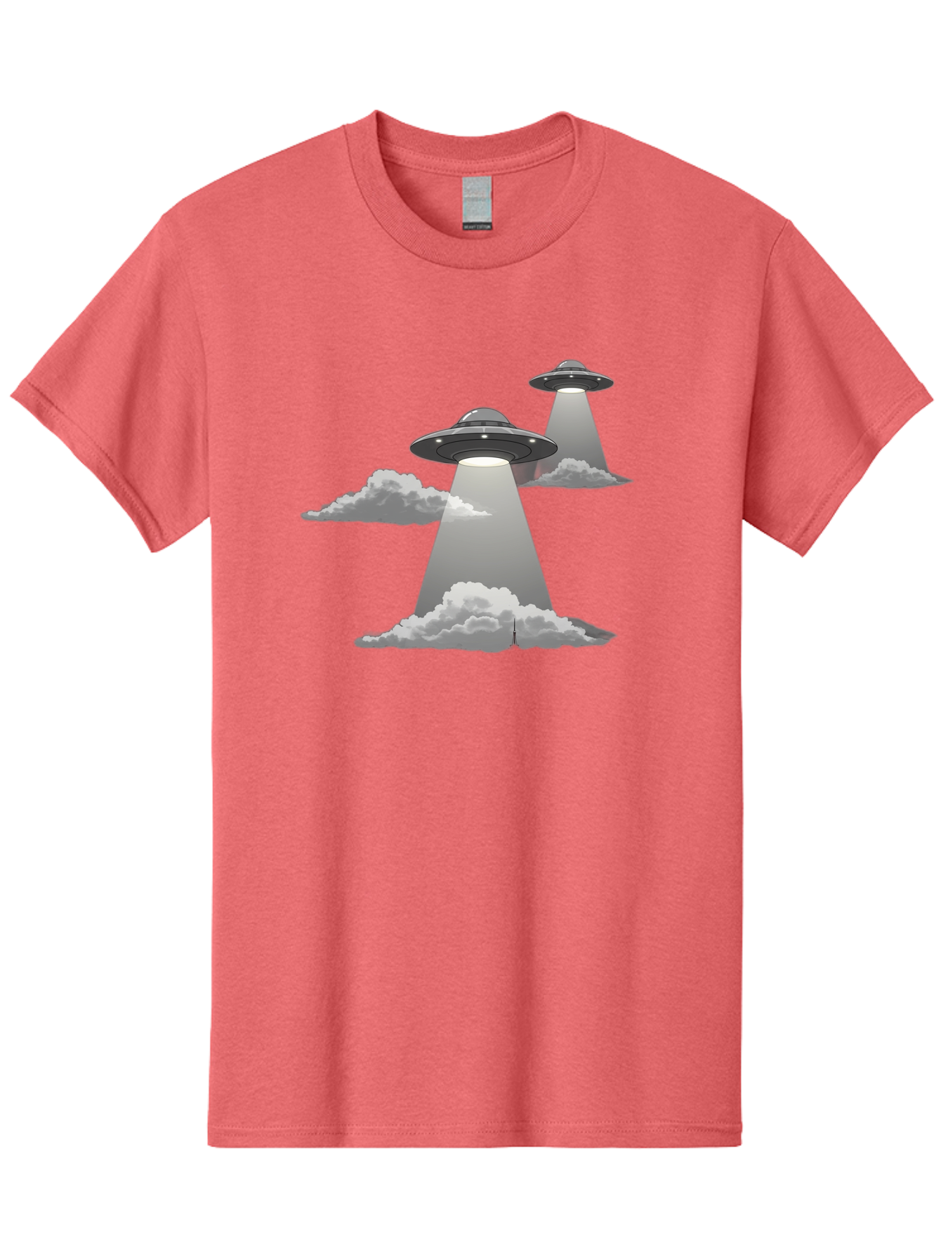 Ufos Men'S Graphic Tee, 100% Cotton, Comfortable Casual Summer Wear, Machine Washable, Ufo Invasion, Alien Spacecraft, Flying Saucers, Mysterious Lights, Cloudy Atmosphere, Science Fiction, Extraterrestrial, Paranormal Activity, Bac542