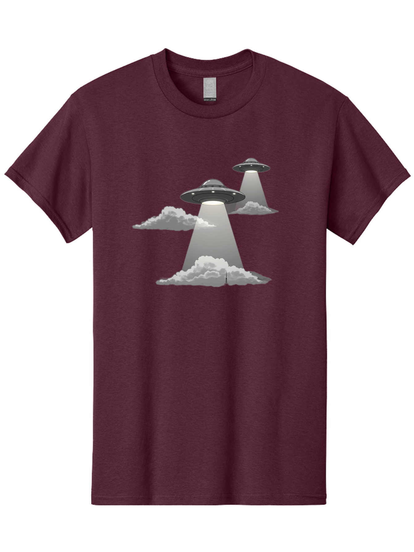 Ufos Men'S Graphic Tee, 100% Cotton, Comfortable Casual Summer Wear, Machine Washable, Ufo Invasion, Alien Spacecraft, Flying Saucers, Mysterious Lights, Cloudy Atmosphere, Science Fiction, Extraterrestrial, Paranormal Activity, Bac542