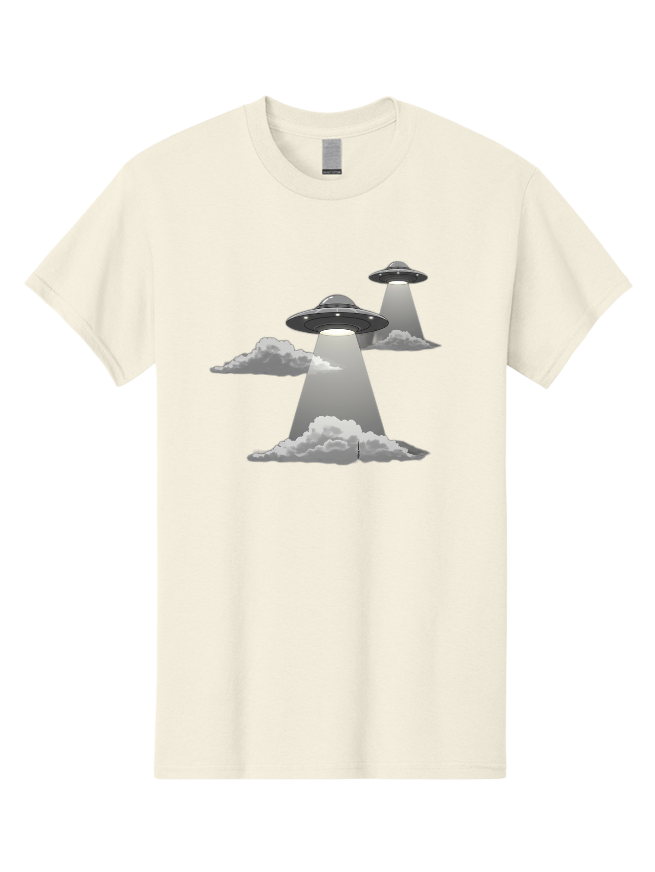 Ufos Men'S Graphic Tee, 100% Cotton, Comfortable Casual Summer Wear, Machine Washable, Ufo Invasion, Alien Spacecraft, Flying Saucers, Mysterious Lights, Cloudy Atmosphere, Science Fiction, Extraterrestrial, Paranormal Activity, Bac542