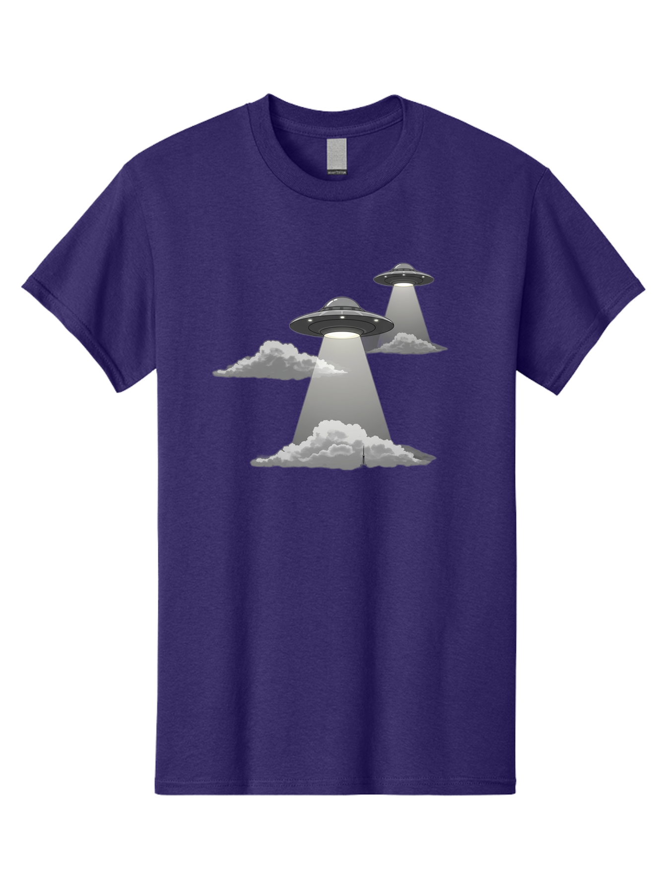 Ufos Men'S Graphic Tee, 100% Cotton, Comfortable Casual Summer Wear, Machine Washable, Ufo Invasion, Alien Spacecraft, Flying Saucers, Mysterious Lights, Cloudy Atmosphere, Science Fiction, Extraterrestrial, Paranormal Activity, Bac542