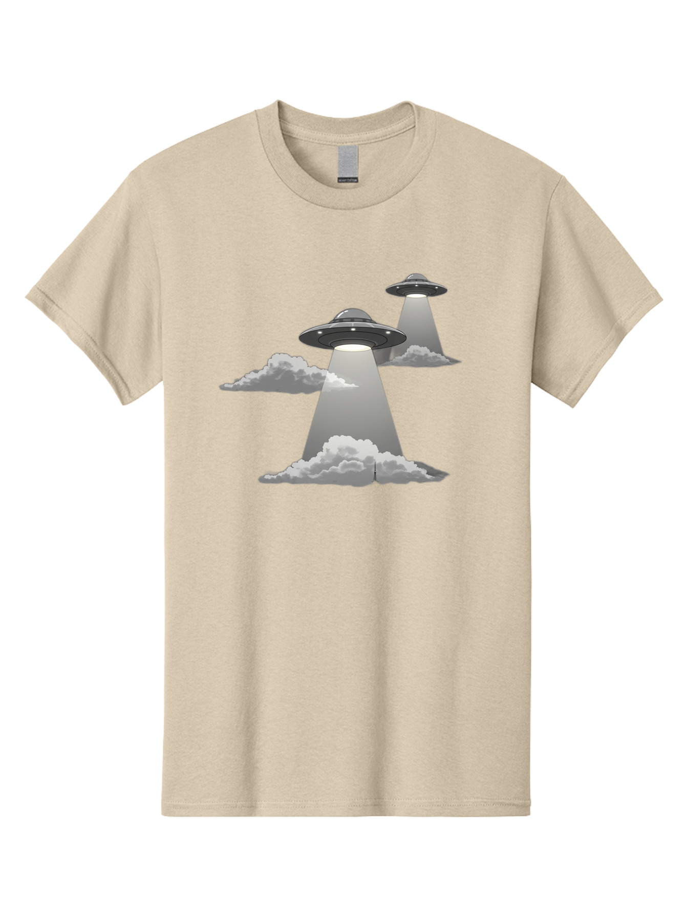 Ufos Men'S Graphic Tee, 100% Cotton, Comfortable Casual Summer Wear, Machine Washable, Ufo Invasion, Alien Spacecraft, Flying Saucers, Mysterious Lights, Cloudy Atmosphere, Science Fiction, Extraterrestrial, Paranormal Activity, Bac542