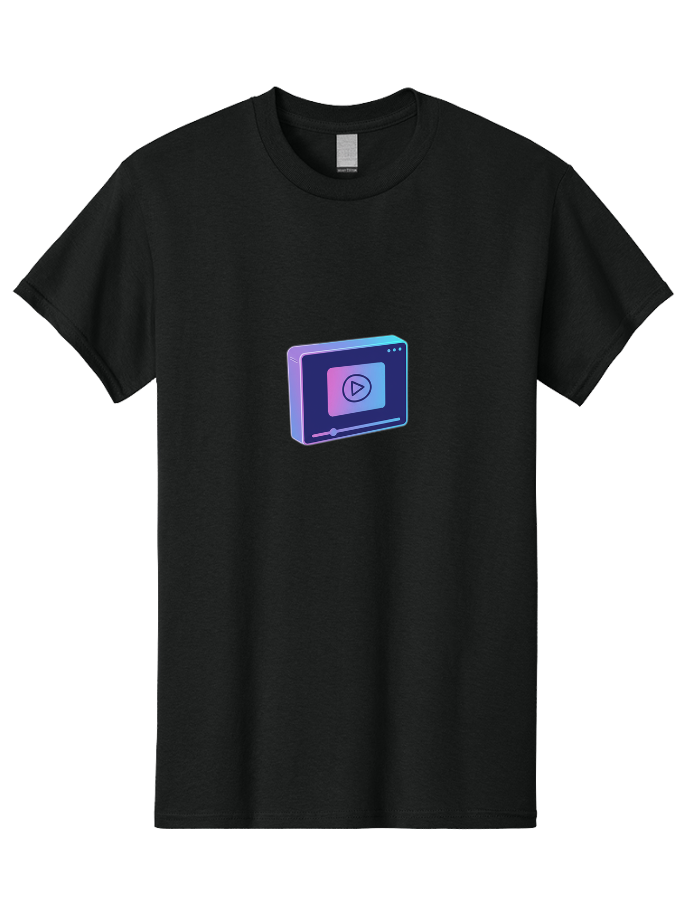 Video-Player Men'S Graphic Tee, 100% Cotton, Comfortable Casual Summer Wear, Machine Washable, Video Player Icon, Play Button, Media Player, Digital Video, Online Streaming, Playback Controls Bac548