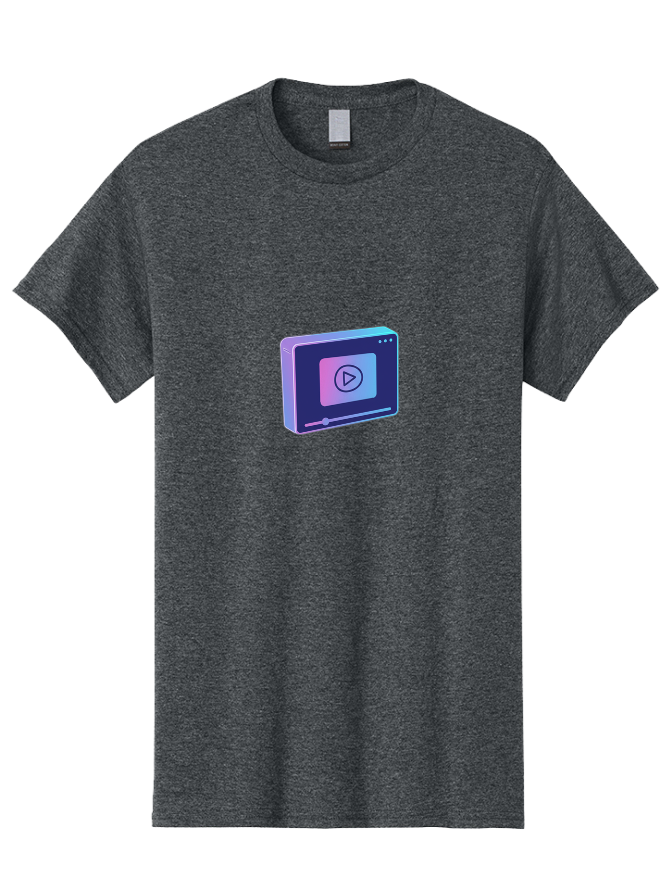 Video-Player Men'S Graphic Tee, 100% Cotton, Comfortable Casual Summer Wear, Machine Washable, Video Player Icon, Play Button, Media Player, Digital Video, Online Streaming, Playback Controls Bac548
