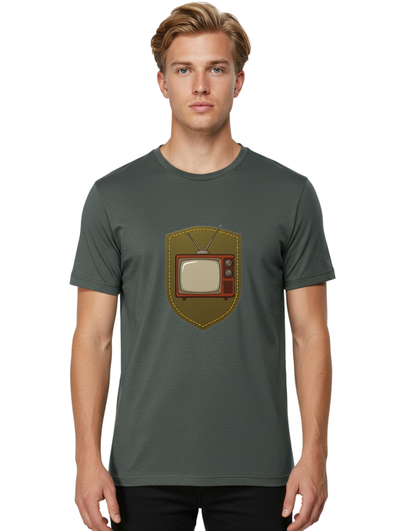 Vintage-Tv-1 Men'S Graphic Tee, 100% Cotton, Comfortable Casual Summer Wear, Machine Washable, Vintage Television, Retro Tv, Classic Screen, Old-School Technology, Nostalgic Entertainment, Retro Electronics, Vintage Gadget, Old Tv Set, Bac549
