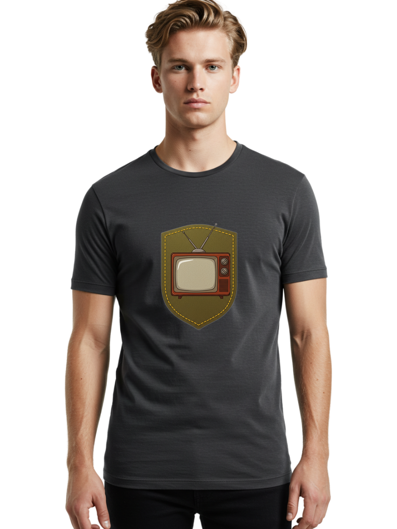 Vintage-Tv-1 Men'S Graphic Tee, 100% Cotton, Comfortable Casual Summer Wear, Machine Washable, Vintage Television, Retro Tv, Classic Screen, Old-School Technology, Nostalgic Entertainment, Retro Electronics, Vintage Gadget, Old Tv Set, Bac549