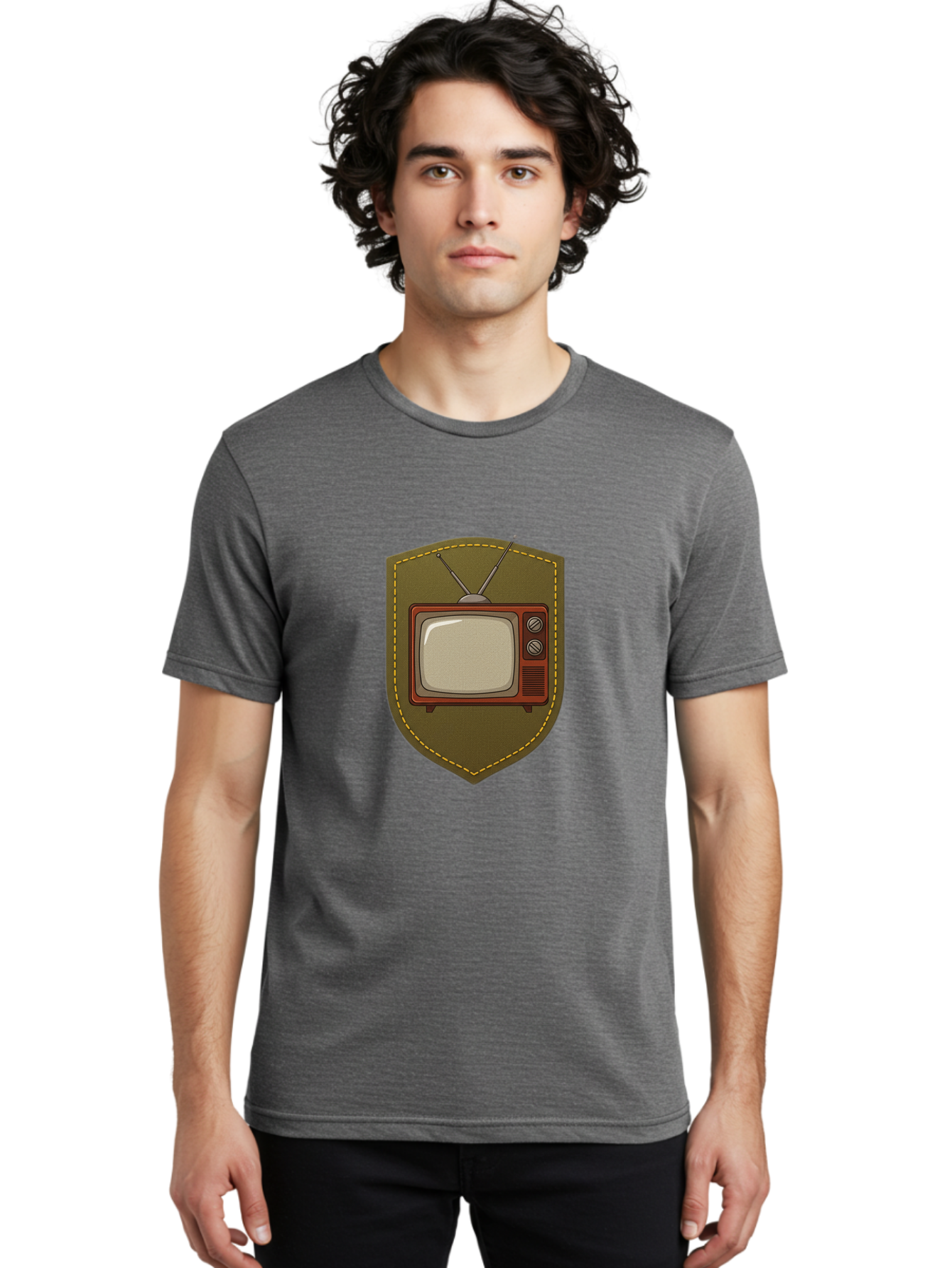 Vintage-Tv-1 Men'S Graphic Tee, 100% Cotton, Comfortable Casual Summer Wear, Machine Washable, Vintage Television, Retro Tv, Classic Screen, Old-School Technology, Nostalgic Entertainment, Retro Electronics, Vintage Gadget, Old Tv Set, Bac549