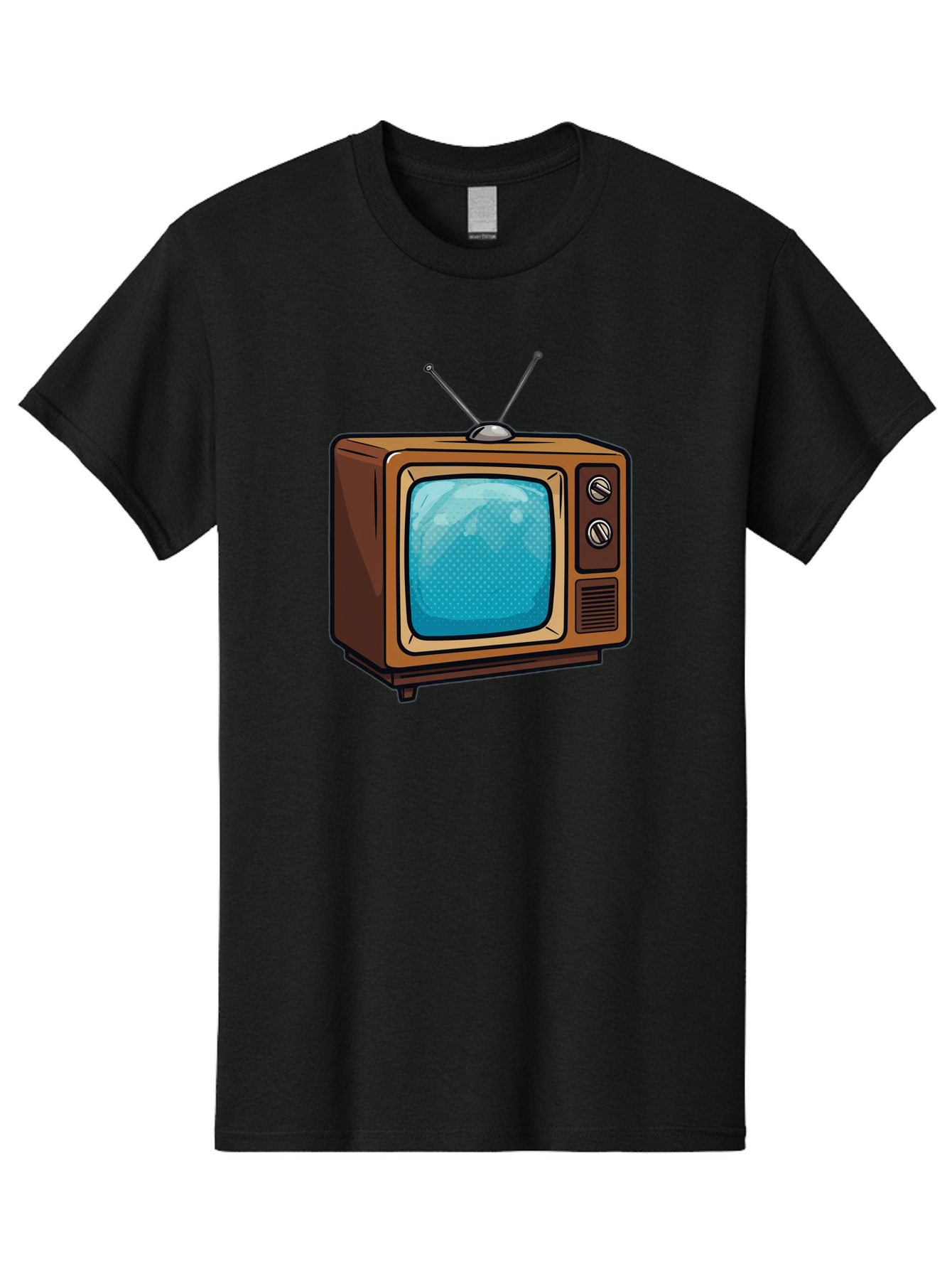 Vintage-Tv-2 Men'S Graphic Tee, 100% Cotton, Comfortable Casual Summer Wear, Machine Washable, Vintage Television Set, Retro Electronics, Old-Fashioned Tv, Analog Broadcasting, Classic Entertainment, Nostalgic Technology, Television Antenna Bac550