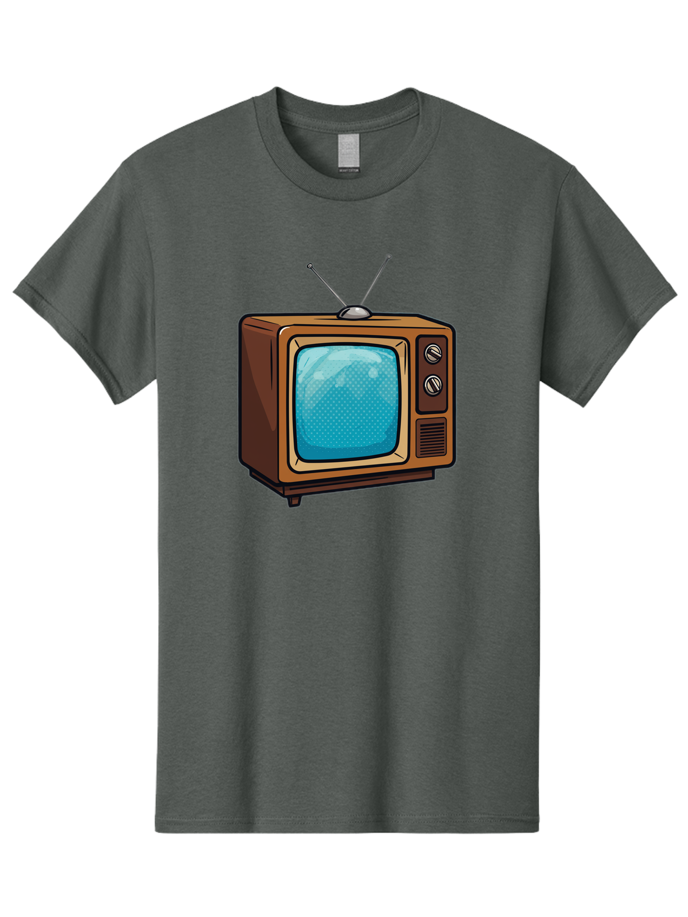 Vintage-Tv-2 Men'S Graphic Tee, 100% Cotton, Comfortable Casual Summer Wear, Machine Washable, Vintage Television Set, Retro Electronics, Old-Fashioned Tv, Analog Broadcasting, Classic Entertainment, Nostalgic Technology, Television Antenna Bac550