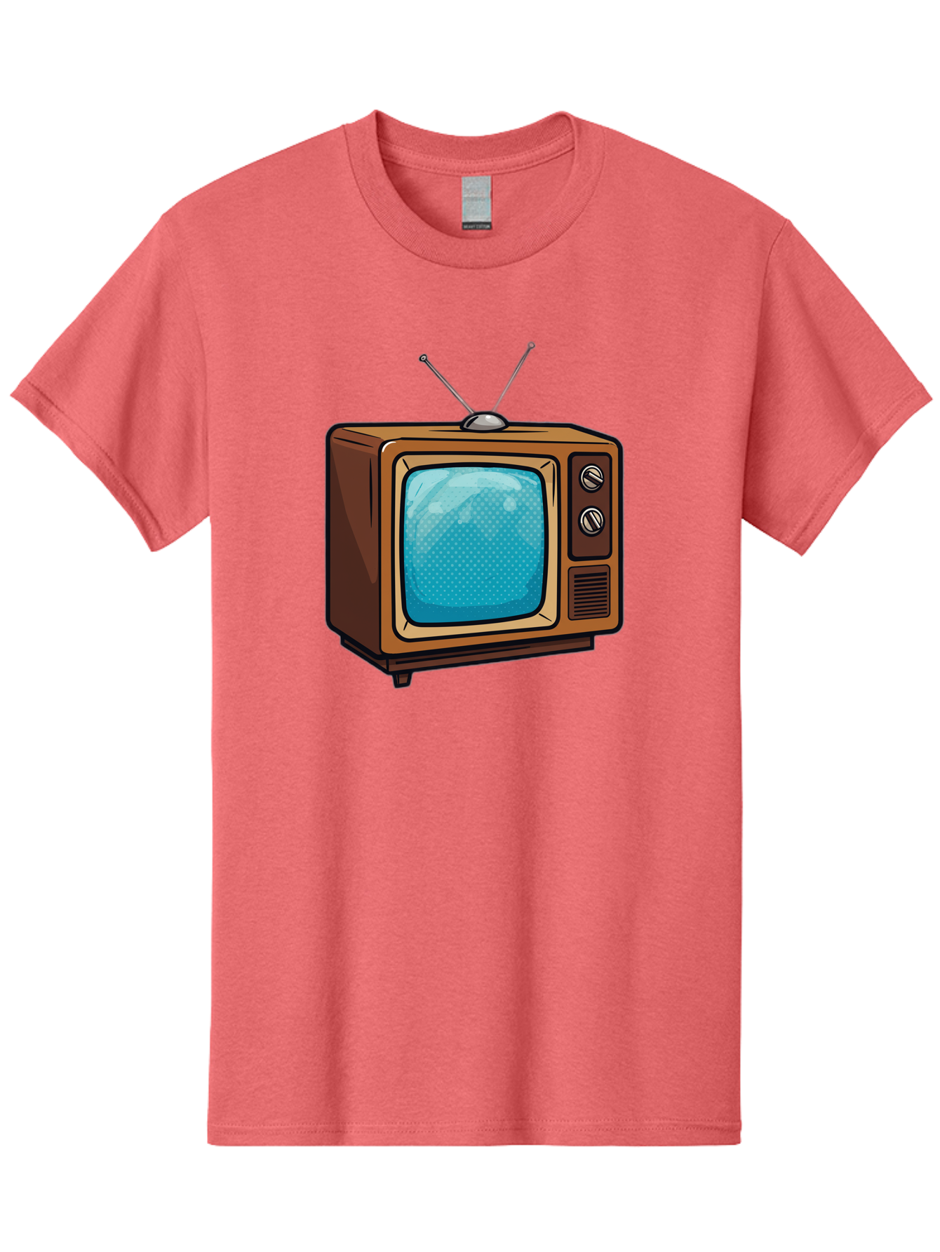 Vintage-Tv-2 Men'S Graphic Tee, 100% Cotton, Comfortable Casual Summer Wear, Machine Washable, Vintage Television Set, Retro Electronics, Old-Fashioned Tv, Analog Broadcasting, Classic Entertainment, Nostalgic Technology, Television Antenna Bac550