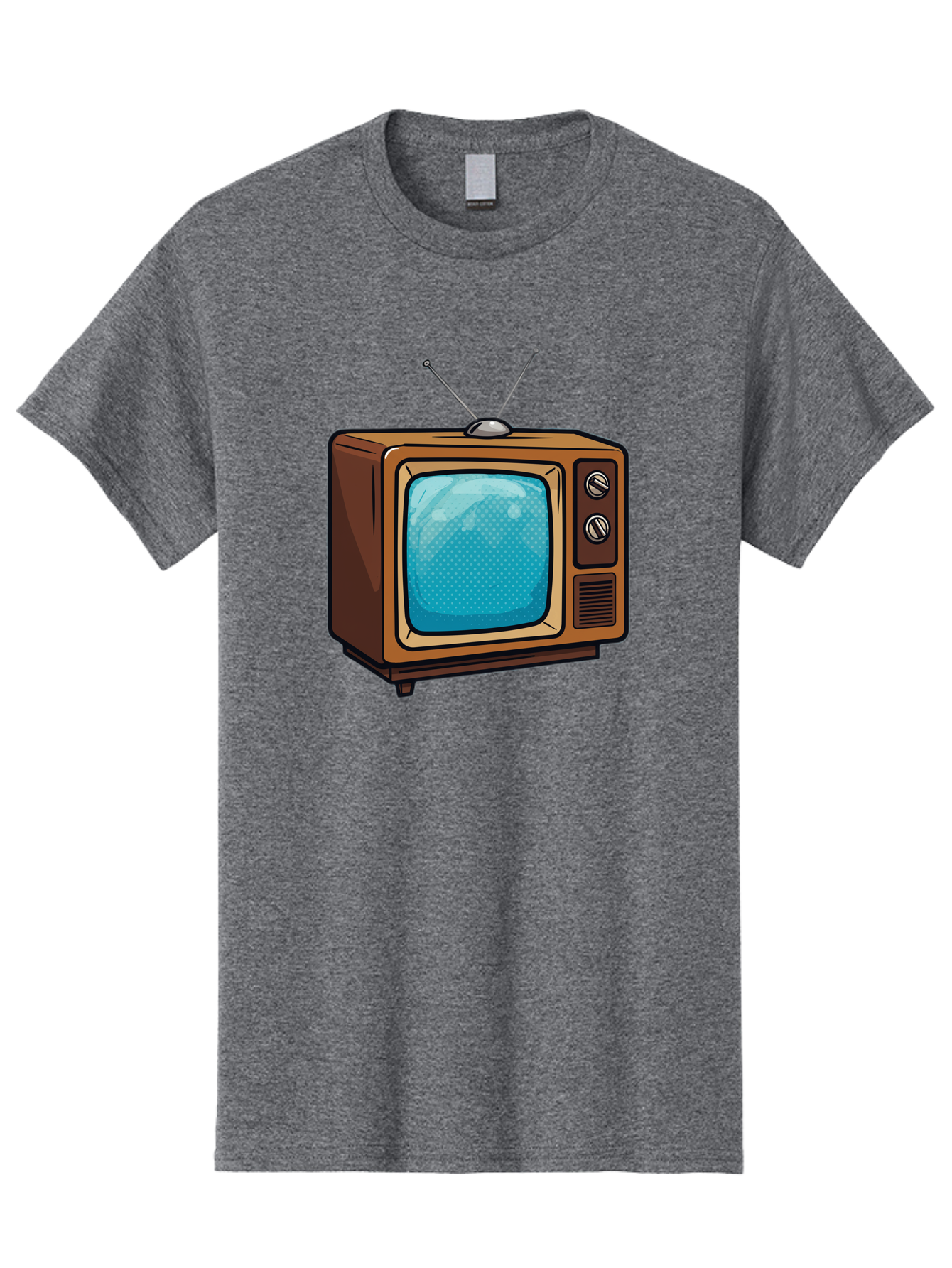 Vintage-Tv-2 Men'S Graphic Tee, 100% Cotton, Comfortable Casual Summer Wear, Machine Washable, Vintage Television Set, Retro Electronics, Old-Fashioned Tv, Analog Broadcasting, Classic Entertainment, Nostalgic Technology, Television Antenna Bac550