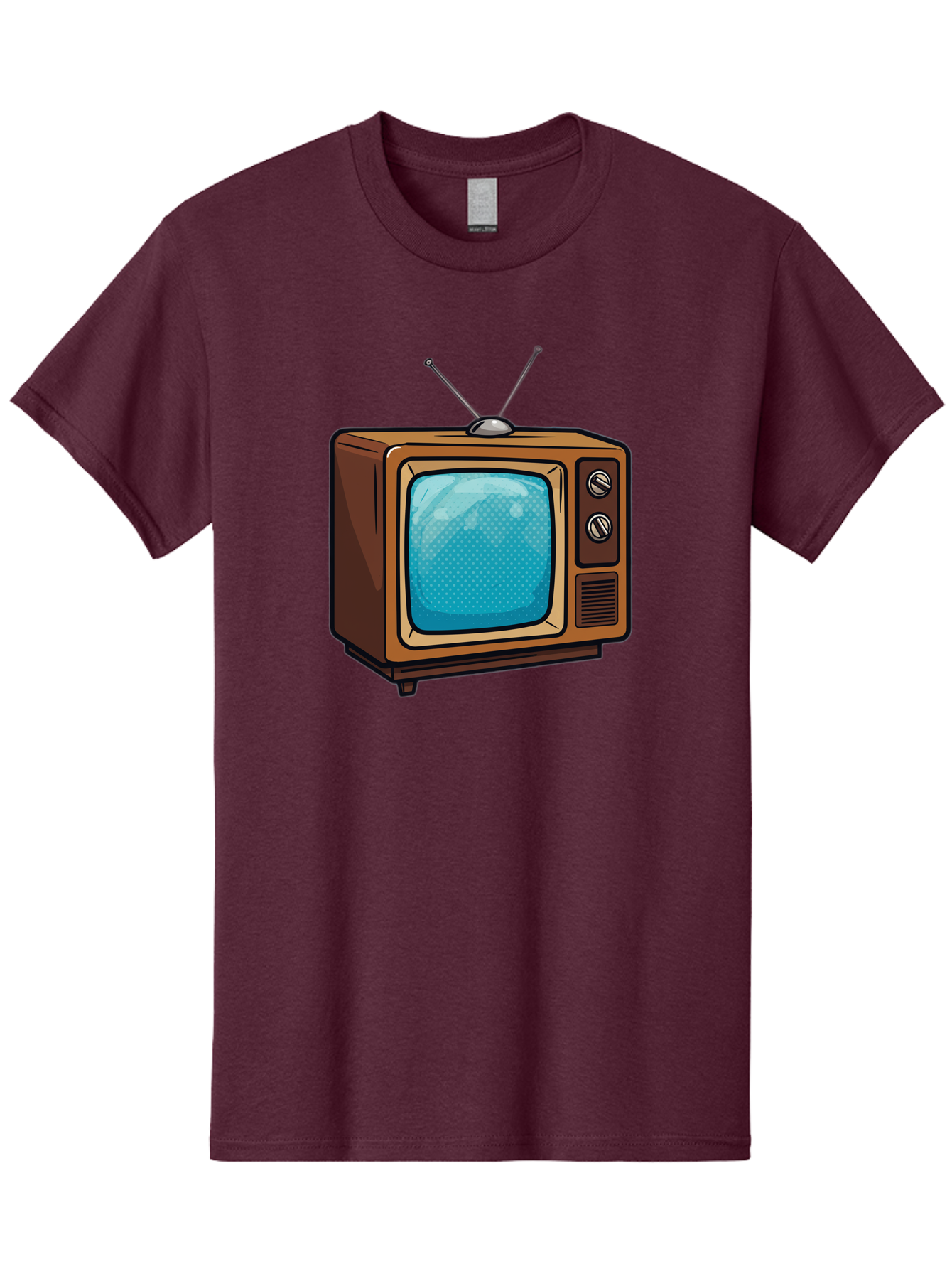 Vintage-Tv-2 Men'S Graphic Tee, 100% Cotton, Comfortable Casual Summer Wear, Machine Washable, Vintage Television Set, Retro Electronics, Old-Fashioned Tv, Analog Broadcasting, Classic Entertainment, Nostalgic Technology, Television Antenna Bac550