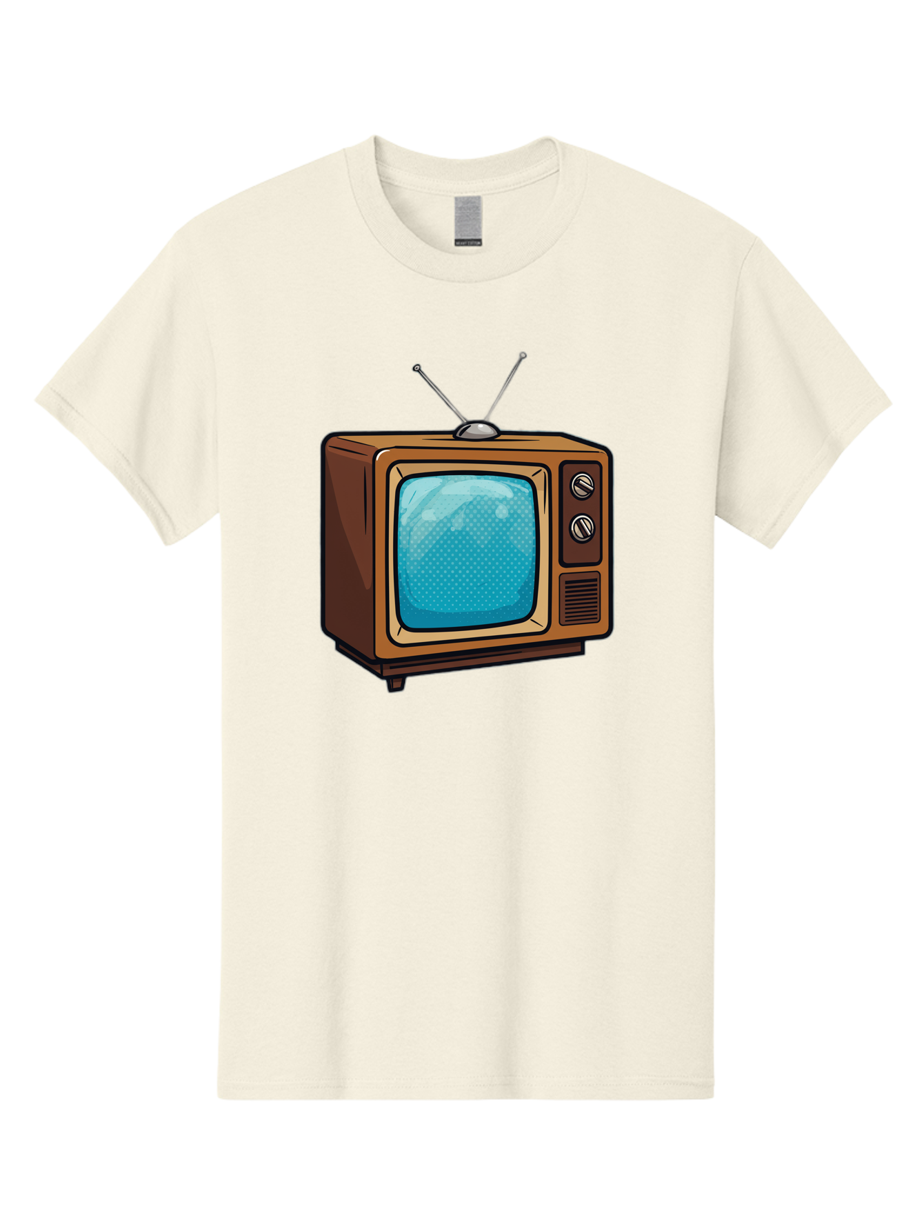 Vintage-Tv-2 Men'S Graphic Tee, 100% Cotton, Comfortable Casual Summer Wear, Machine Washable, Vintage Television Set, Retro Electronics, Old-Fashioned Tv, Analog Broadcasting, Classic Entertainment, Nostalgic Technology, Television Antenna Bac550