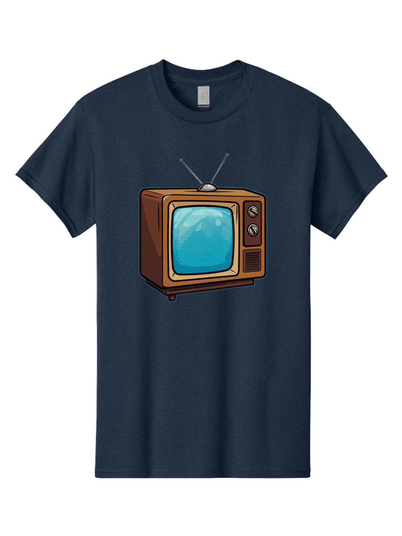 Vintage-Tv-2 Men'S Graphic Tee, 100% Cotton, Comfortable Casual Summer Wear, Machine Washable, Vintage Television Set, Retro Electronics, Old-Fashioned Tv, Analog Broadcasting, Classic Entertainment, Nostalgic Technology, Television Antenna Bac550
