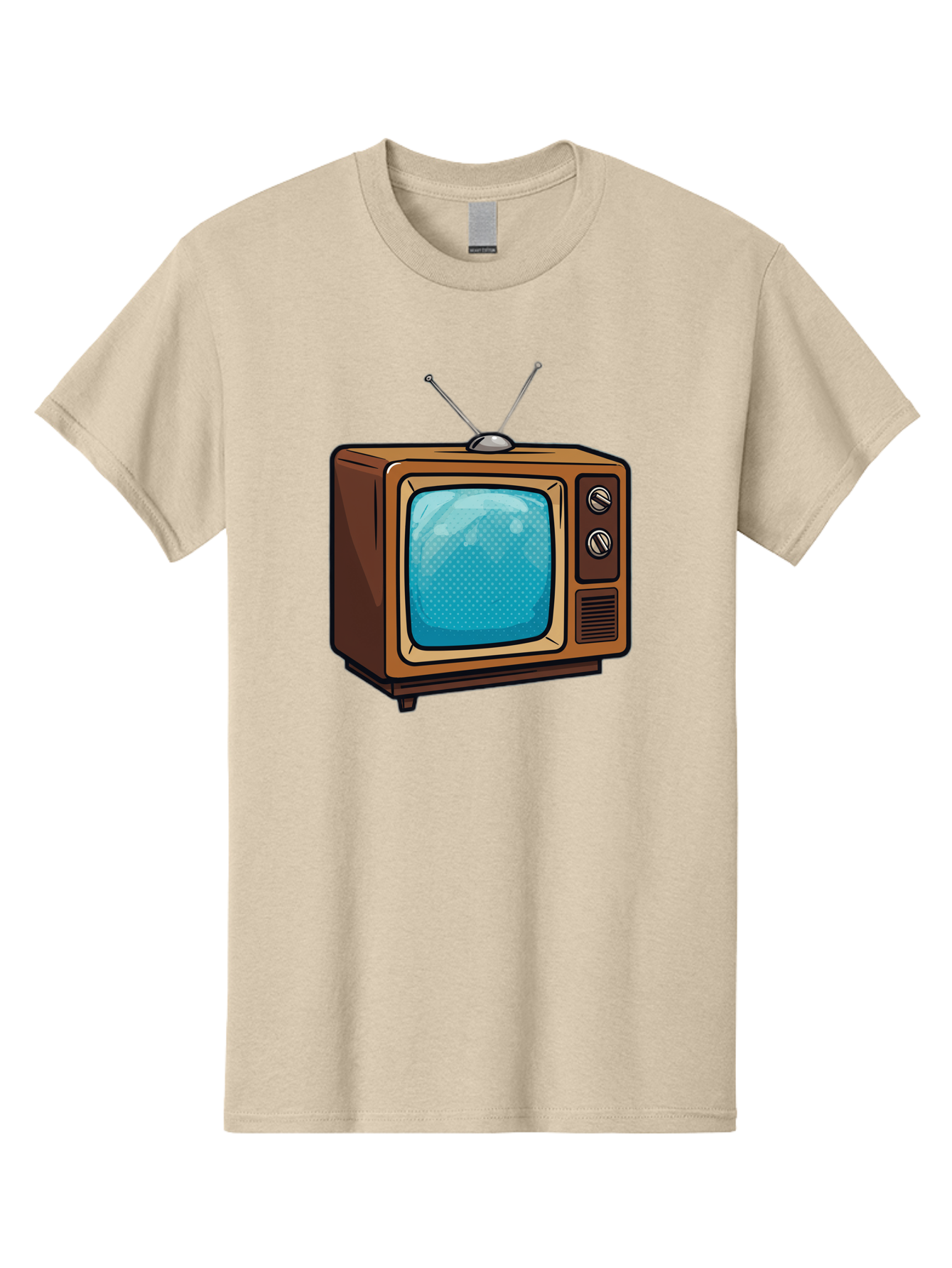 Vintage-Tv-2 Men'S Graphic Tee, 100% Cotton, Comfortable Casual Summer Wear, Machine Washable, Vintage Television Set, Retro Electronics, Old-Fashioned Tv, Analog Broadcasting, Classic Entertainment, Nostalgic Technology, Television Antenna Bac550