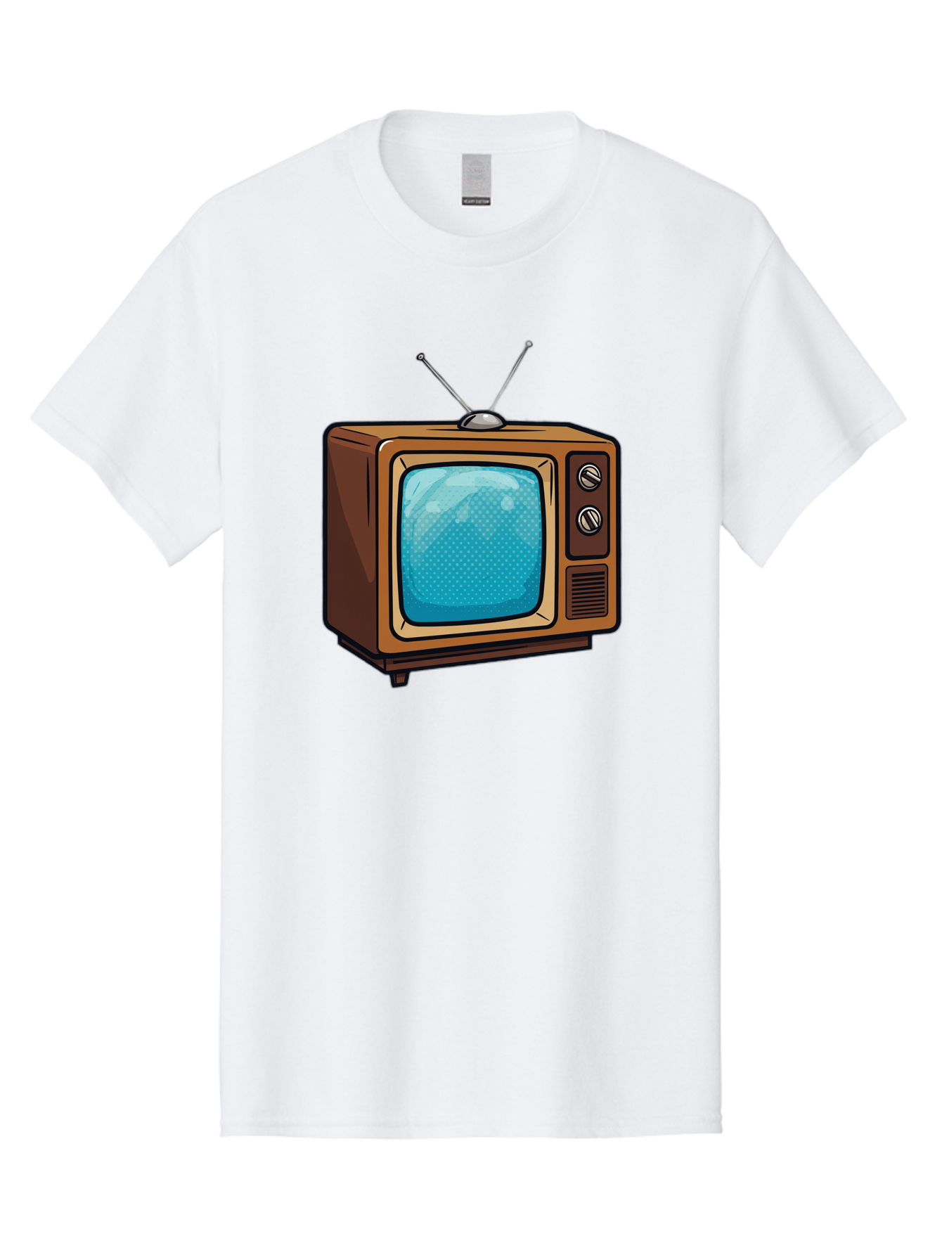 Vintage-Tv-2 Men'S Graphic Tee, 100% Cotton, Comfortable Casual Summer Wear, Machine Washable, Vintage Television Set, Retro Electronics, Old-Fashioned Tv, Analog Broadcasting, Classic Entertainment, Nostalgic Technology, Television Antenna Bac550