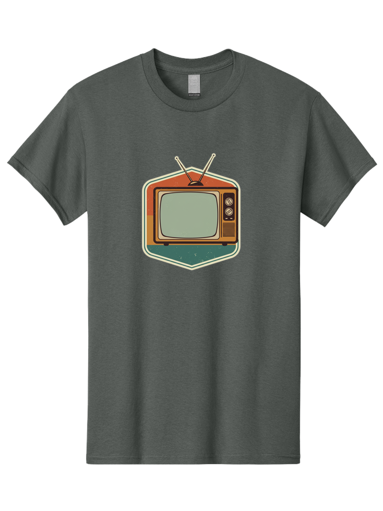 Vintage-Tv Men'S Graphic Tee, 100% Cotton, Comfortable Casual Summer Wear, Machine Washable, Retro Television Set, Old Tv, Vintage Tech, Antique Electronics, Classic Entertainment, Nostalgic Design, Analog Tv, Retro Aesthetic Bac551