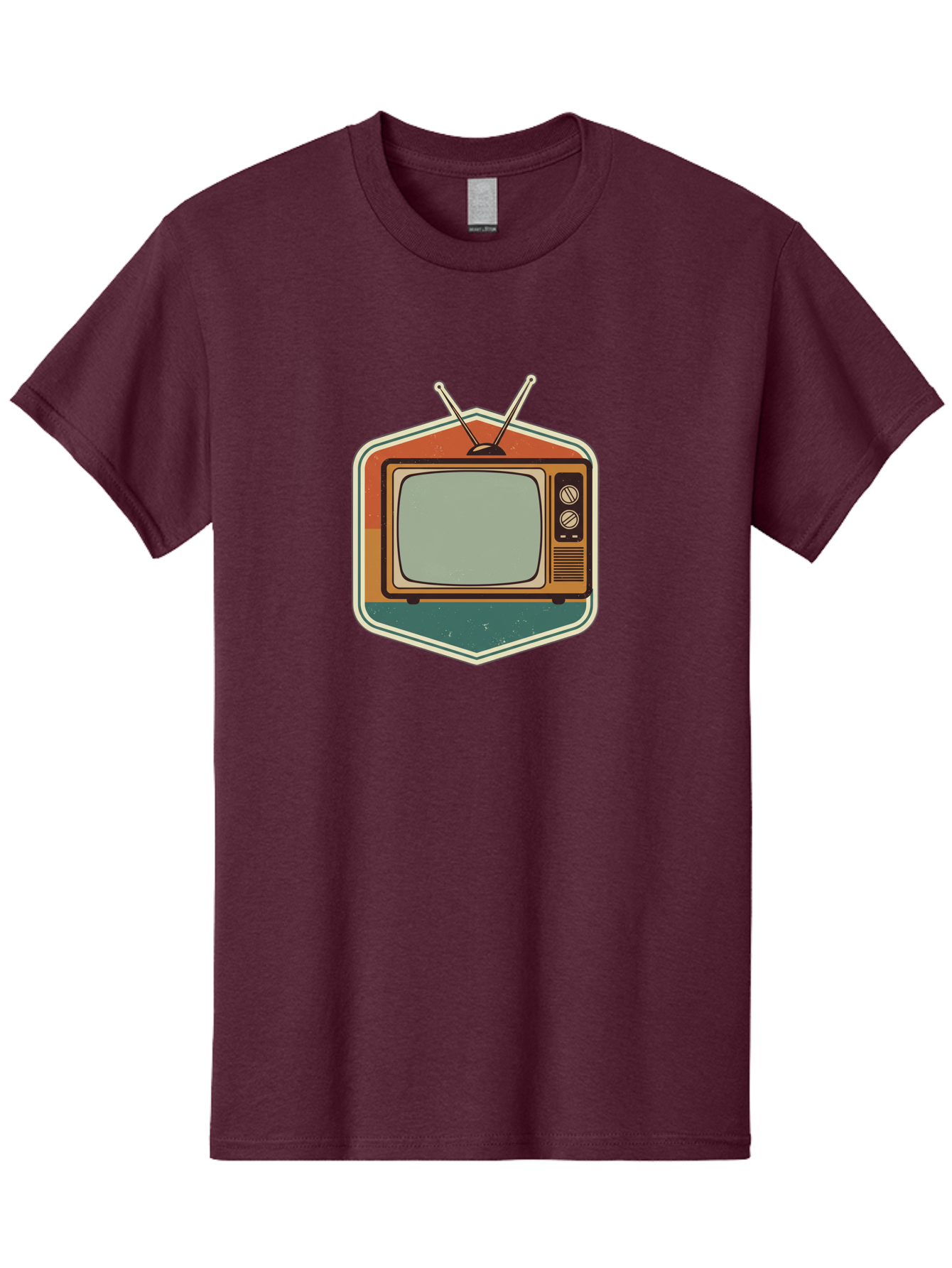 Vintage-Tv Men'S Graphic Tee, 100% Cotton, Comfortable Casual Summer Wear, Machine Washable, Retro Television Set, Old Tv, Vintage Tech, Antique Electronics, Classic Entertainment, Nostalgic Design, Analog Tv, Retro Aesthetic Bac551