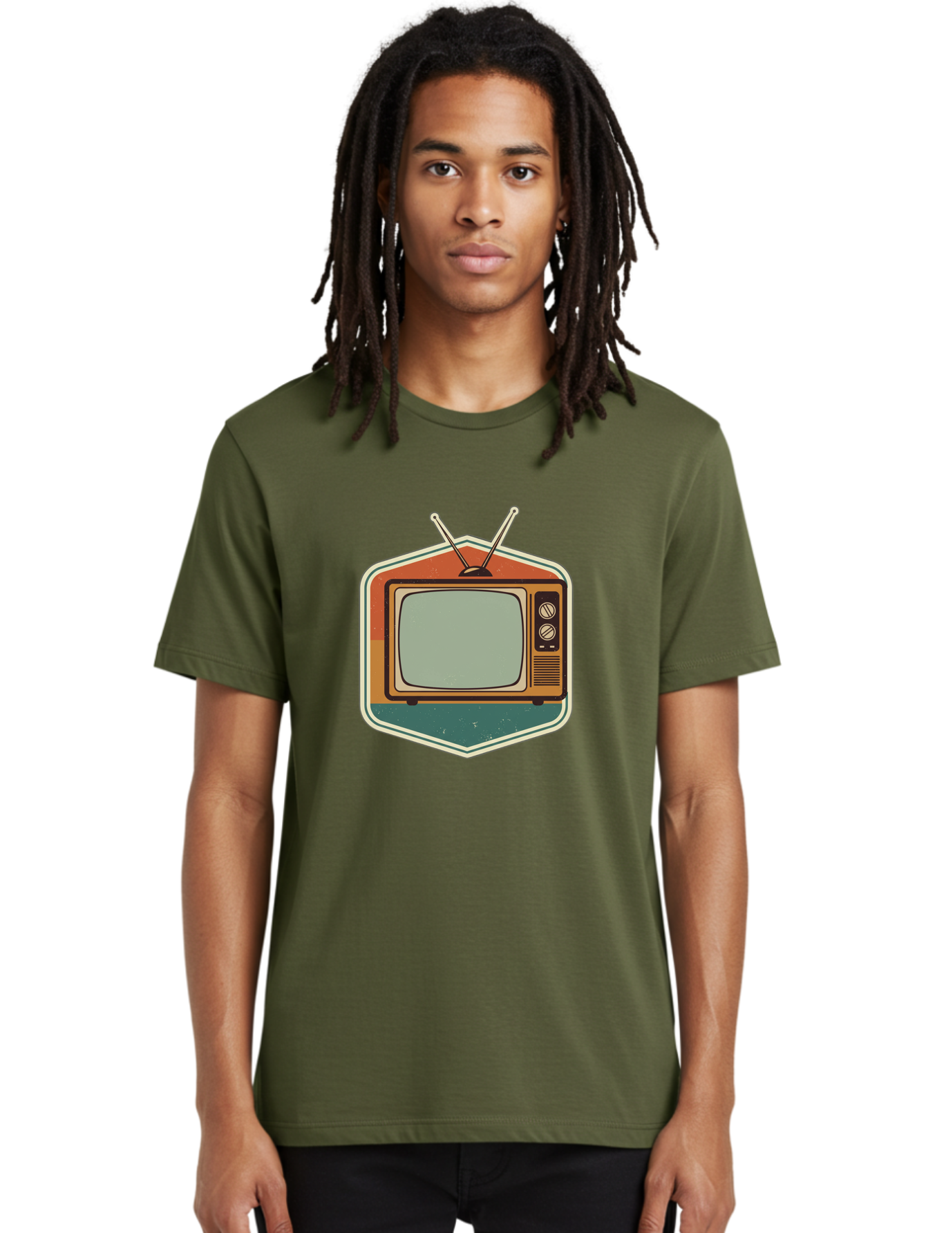 Vintage-Tv Men'S Graphic Tee, 100% Cotton, Comfortable Casual Summer Wear, Machine Washable, Retro Television Set, Old Tv, Vintage Tech, Antique Electronics, Classic Entertainment, Nostalgic Design, Analog Tv, Retro Aesthetic Bac551