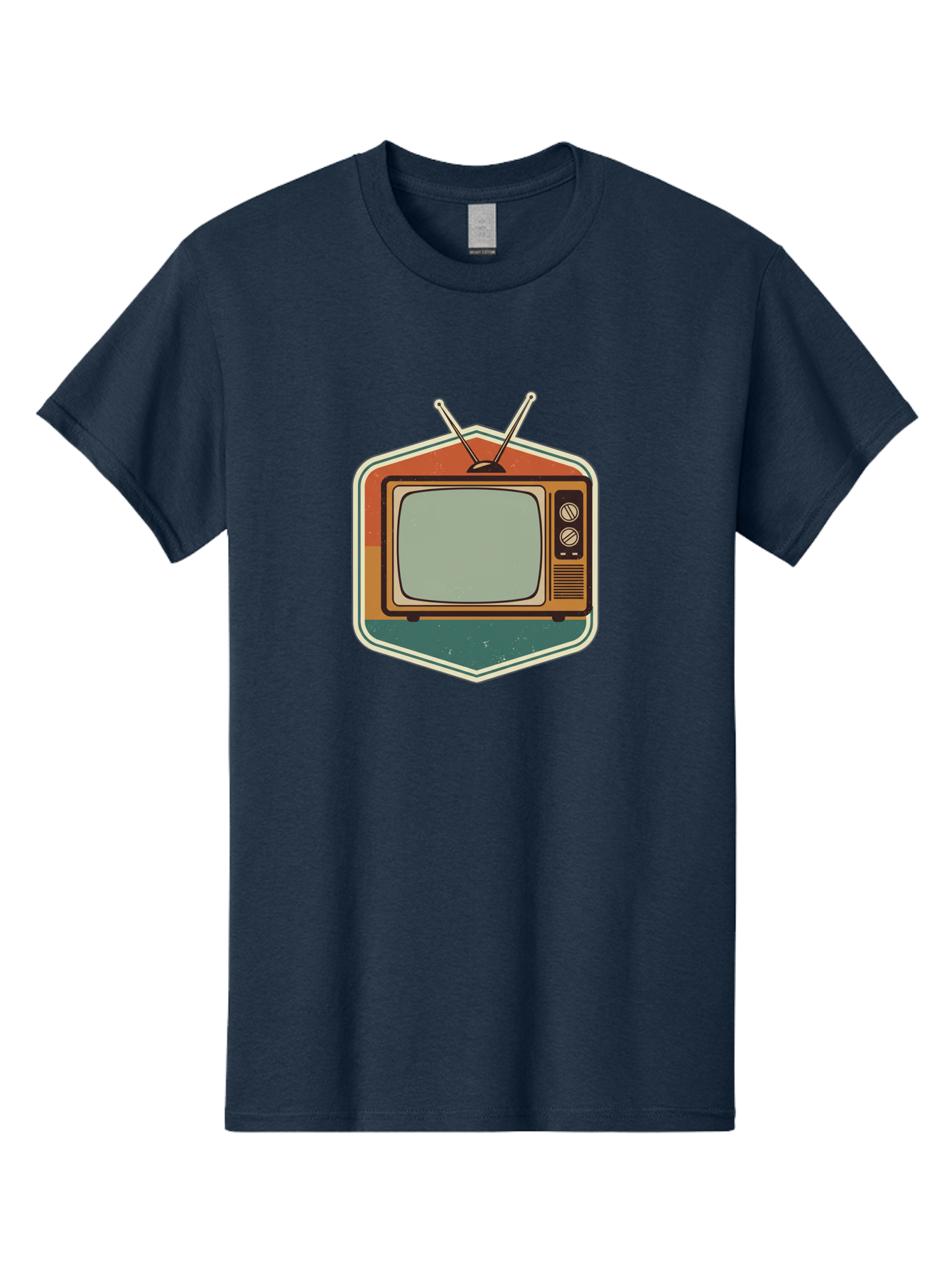 Vintage-Tv Men'S Graphic Tee, 100% Cotton, Comfortable Casual Summer Wear, Machine Washable, Retro Television Set, Old Tv, Vintage Tech, Antique Electronics, Classic Entertainment, Nostalgic Design, Analog Tv, Retro Aesthetic Bac551