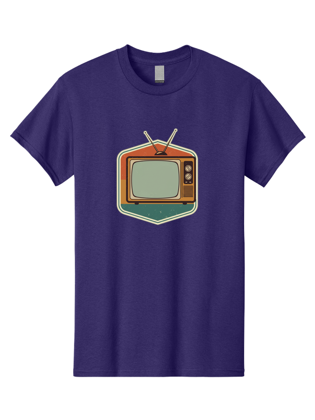 Vintage-Tv Men'S Graphic Tee, 100% Cotton, Comfortable Casual Summer Wear, Machine Washable, Retro Television Set, Old Tv, Vintage Tech, Antique Electronics, Classic Entertainment, Nostalgic Design, Analog Tv, Retro Aesthetic Bac551