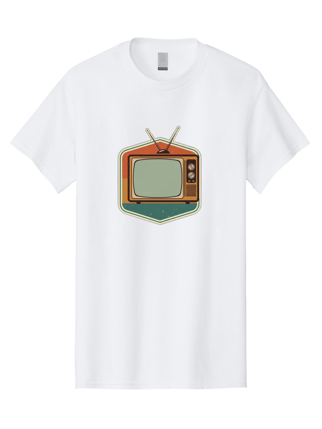 Vintage-Tv Men'S Graphic Tee, 100% Cotton, Comfortable Casual Summer Wear, Machine Washable, Retro Television Set, Old Tv, Vintage Tech, Antique Electronics, Classic Entertainment, Nostalgic Design, Analog Tv, Retro Aesthetic Bac551