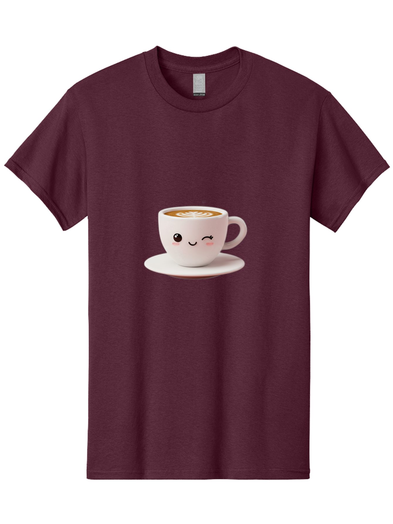 Winking-Coffee-Cup Men'S Graphic Tee, 100% Cotton, Comfortable Casual Summer Wear, Machine Washable, Cute Coffee Cup, Cartoon Character, Coffee Break, Latte Art, Winking Face, Adorable Design, Morning Pick-Me-Up, Coffee Lover, Cozy Vibes Bac553