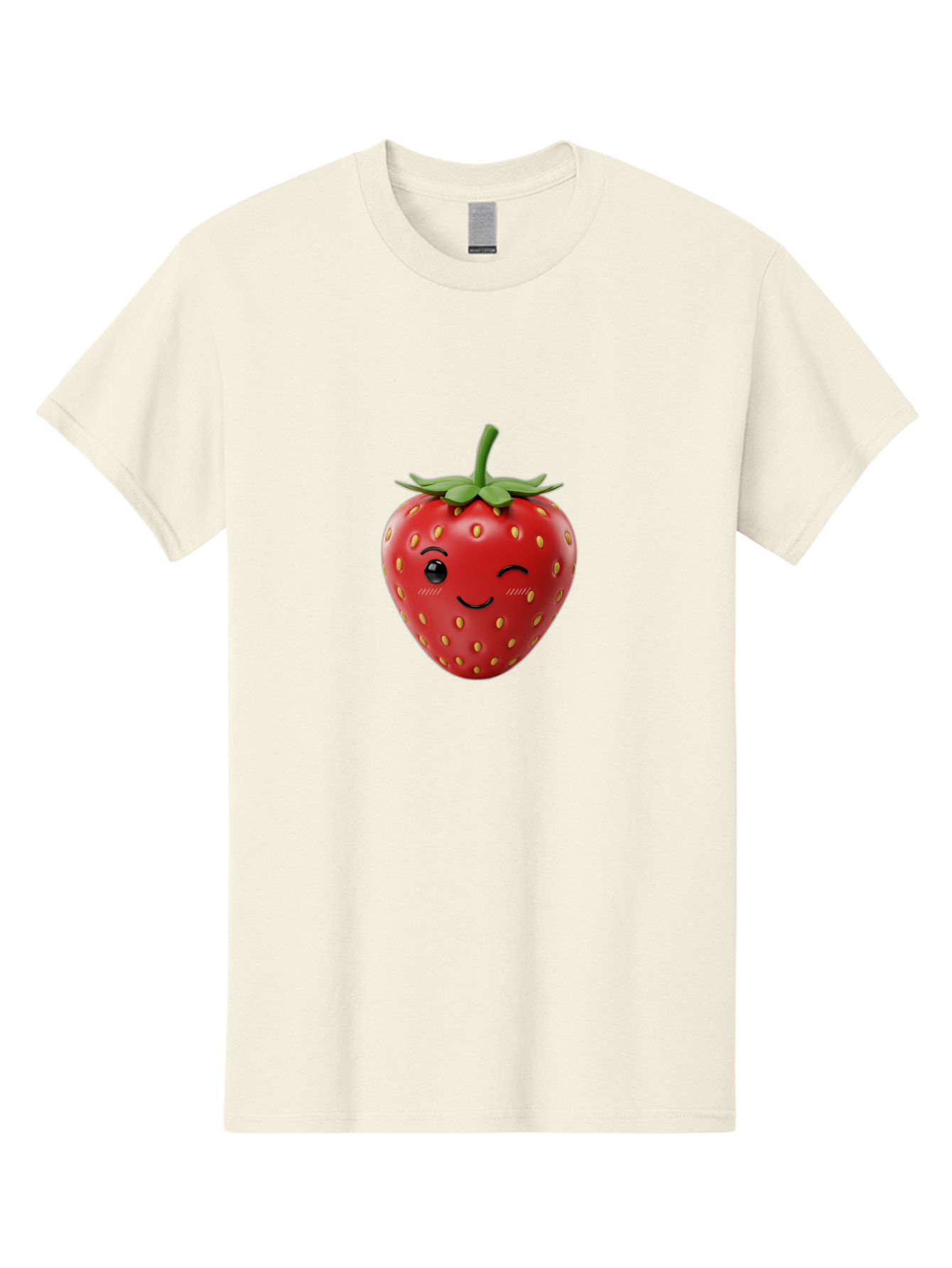Winking-Strawberry-10 Men'S Graphic Tee, 100% Cotton, Comfortable Casual Summer Wear, Machine Washable, Red Strawberry, Cartoon Character, Winking Face, Smiling Strawberry, Cute Emoji, Fruit Illustration, Yellow Seeds, Strawberry Icon Bac555