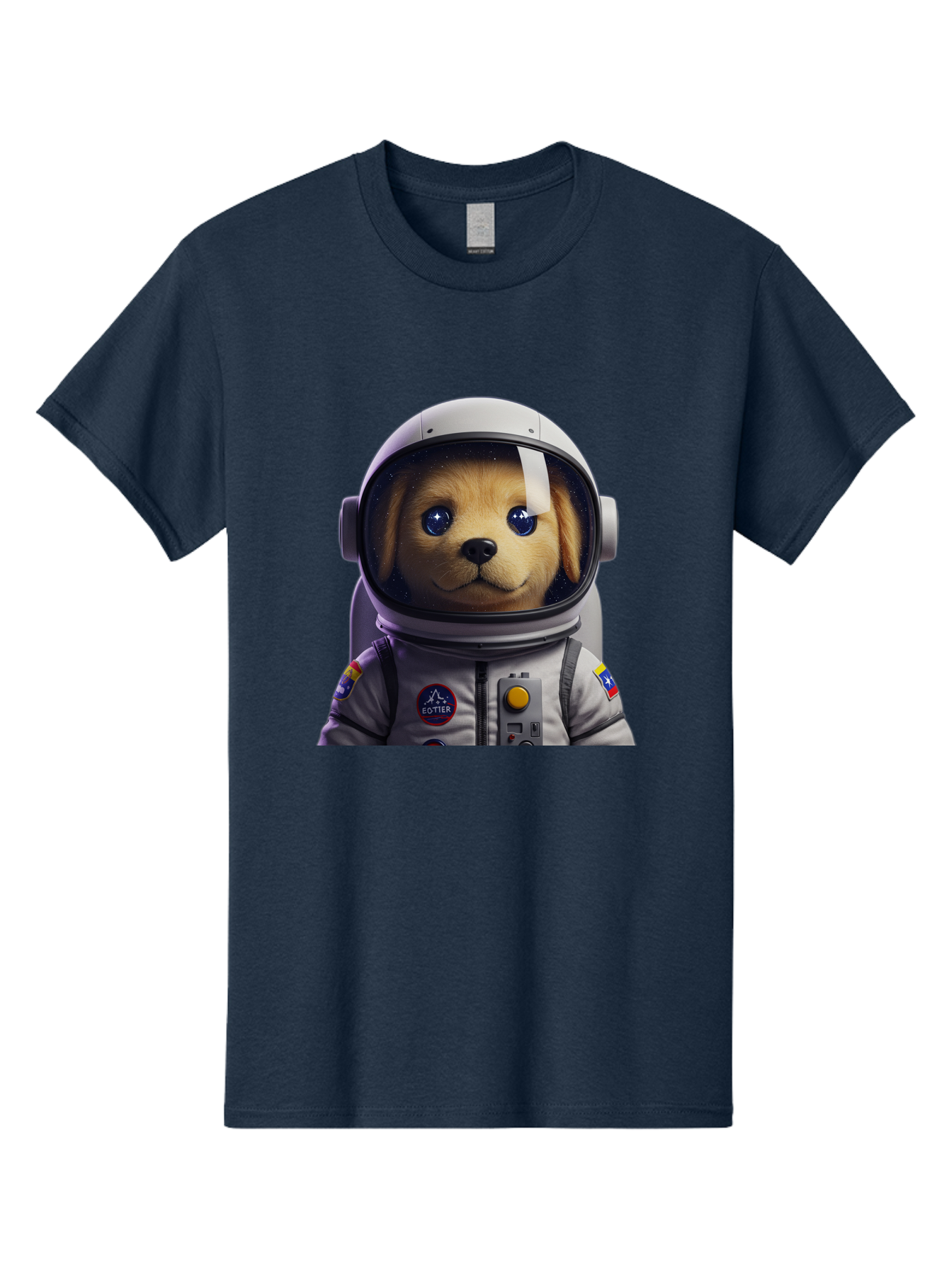 Zotter-Pup-In-Spacesuit Men'S Graphic Tee, 100% Cotton, Comfortable Casual Summer Wear, Machine Washable, Puppy In Space Suit, Dog In Astronaut Helmet, Cotter Logo, Space Exploration, Cute Canine, Futuristic Adventure, Sci-Fi Theme, Bac571