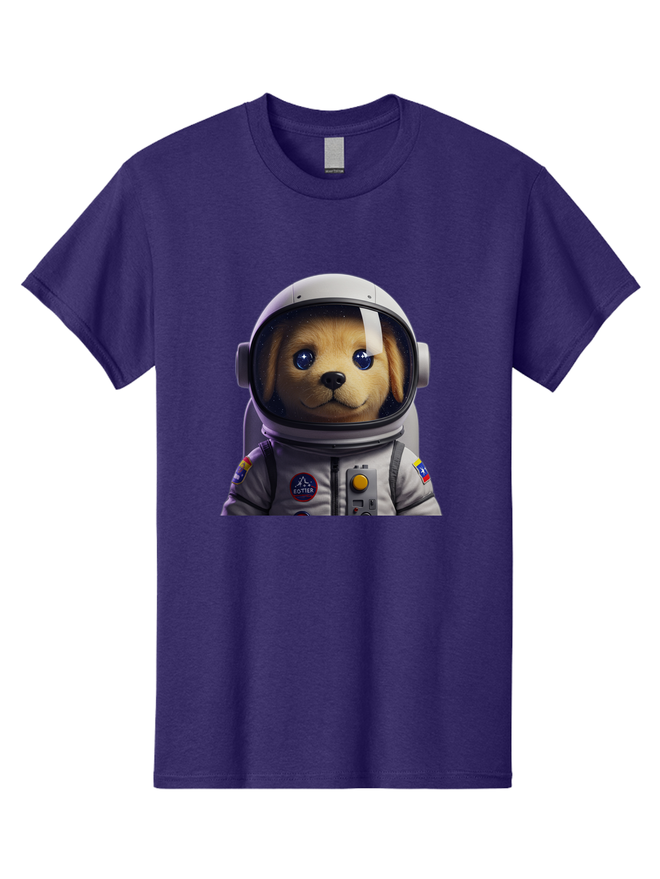 Zotter-Pup-In-Spacesuit Men'S Graphic Tee, 100% Cotton, Comfortable Casual Summer Wear, Machine Washable, Puppy In Space Suit, Dog In Astronaut Helmet, Cotter Logo, Space Exploration, Cute Canine, Futuristic Adventure, Sci-Fi Theme, Bac571