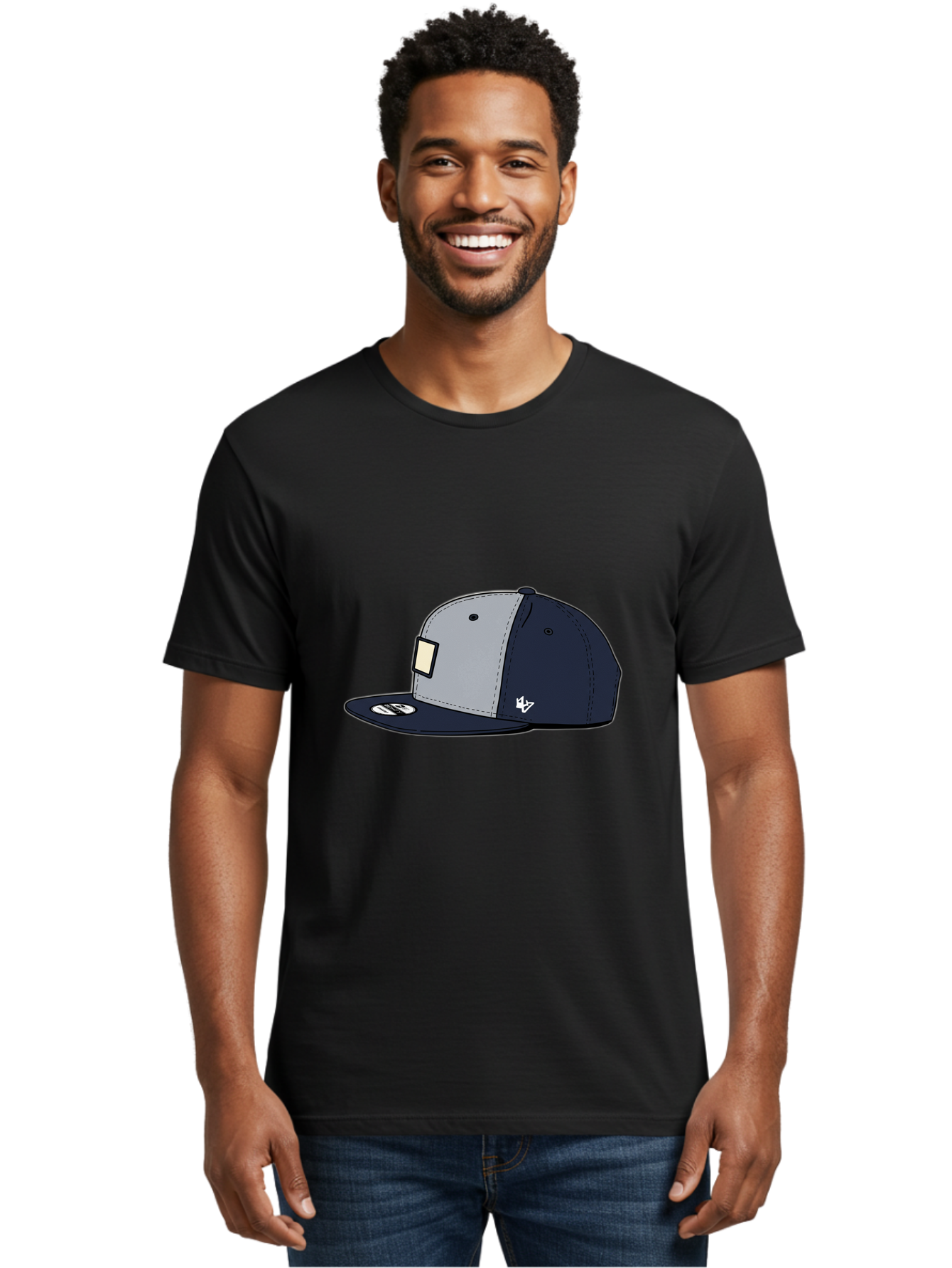 47-Snapback-Hat Men'S Graphic Tee, 100% Cotton, Comfortable Casual Summer Wear, Machine Washable, Baseball Cap, Snapback Hat, 47 Brand Clothing, Streetwear Fashion, Casual Style, Navy Blue Cap, Grey And Navy Color Combination, White Logo, Bac577