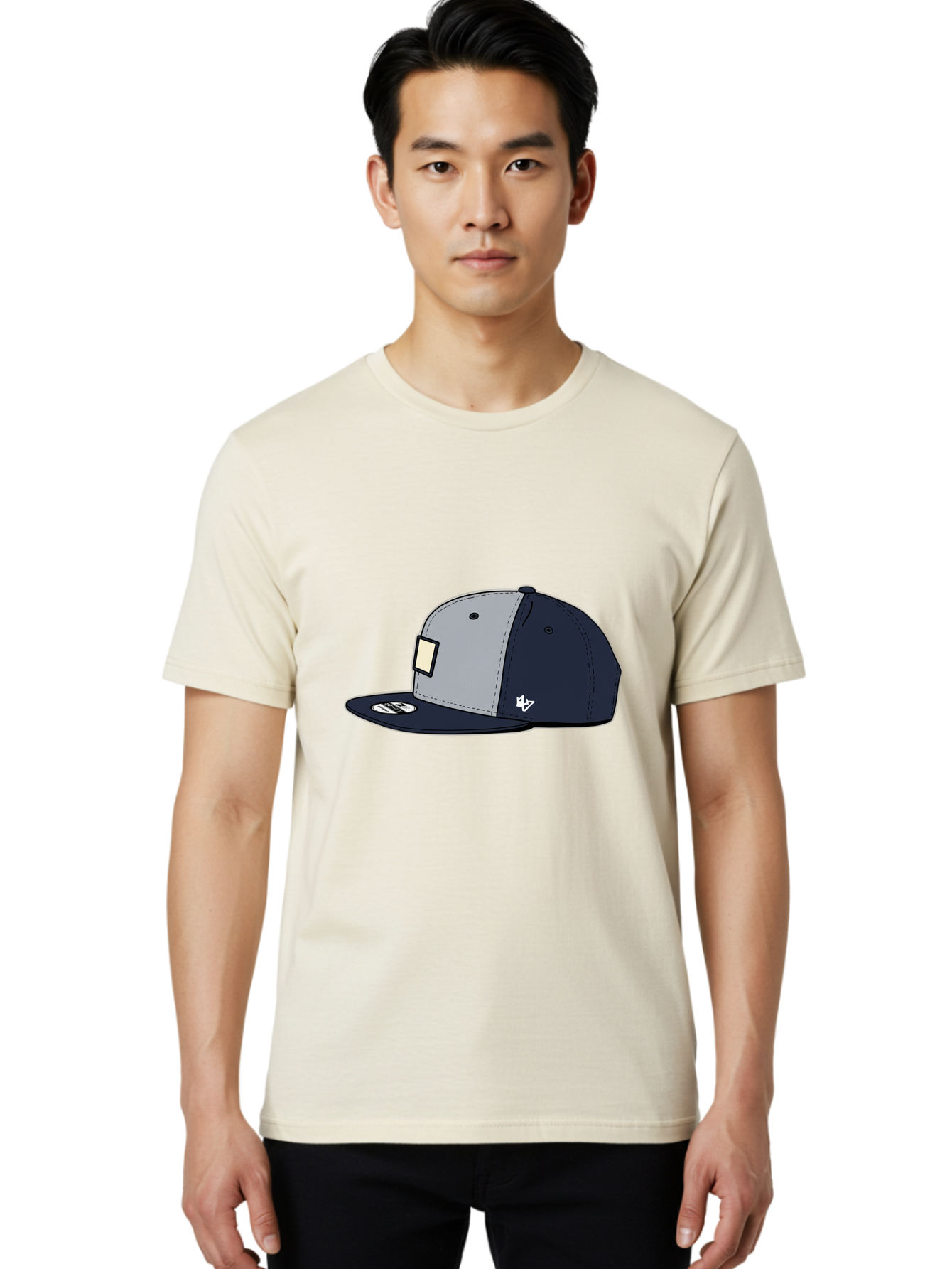 47-Snapback-Hat Men'S Graphic Tee, 100% Cotton, Comfortable Casual Summer Wear, Machine Washable, Baseball Cap, Snapback Hat, 47 Brand Clothing, Streetwear Fashion, Casual Style, Navy Blue Cap, Grey And Navy Color Combination, White Logo, Bac577