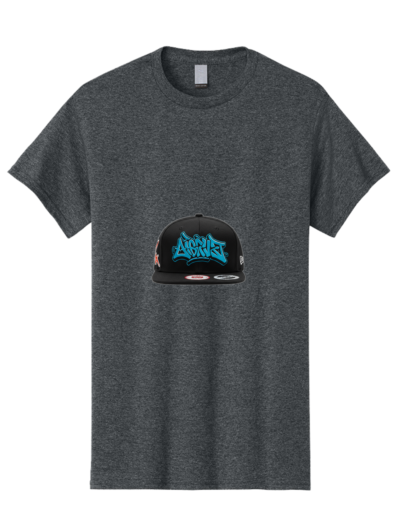 A-Ap-Rocky Men'S Graphic Tee, 100% Cotton, Comfortable Casual Summer Wear, Machine Washable, Black Baseball Cap, A$Ap Rocky Logo, Blue Graffiti Design, Streetwear Fashion, Hip Hop Style, Casual Wear, Trendy Accessories, Snapback Hat Bac579