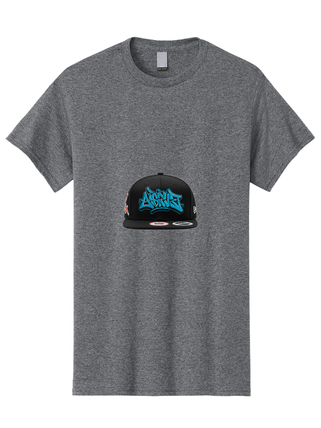 A-Ap-Rocky Men'S Graphic Tee, 100% Cotton, Comfortable Casual Summer Wear, Machine Washable, Black Baseball Cap, A$Ap Rocky Logo, Blue Graffiti Design, Streetwear Fashion, Hip Hop Style, Casual Wear, Trendy Accessories, Snapback Hat Bac579
