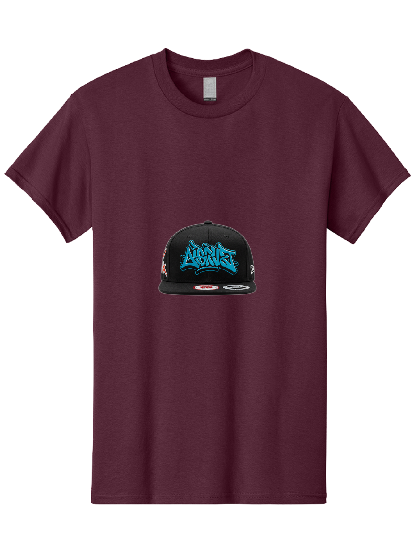 A-Ap-Rocky Men'S Graphic Tee, 100% Cotton, Comfortable Casual Summer Wear, Machine Washable, Black Baseball Cap, A$Ap Rocky Logo, Blue Graffiti Design, Streetwear Fashion, Hip Hop Style, Casual Wear, Trendy Accessories, Snapback Hat Bac579