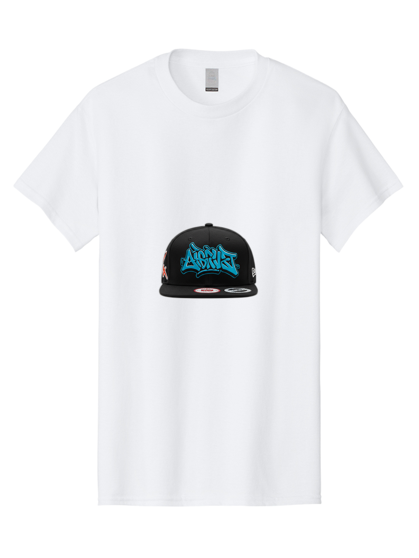 A-Ap-Rocky Men'S Graphic Tee, 100% Cotton, Comfortable Casual Summer Wear, Machine Washable, Black Baseball Cap, A$Ap Rocky Logo, Blue Graffiti Design, Streetwear Fashion, Hip Hop Style, Casual Wear, Trendy Accessories, Snapback Hat Bac579
