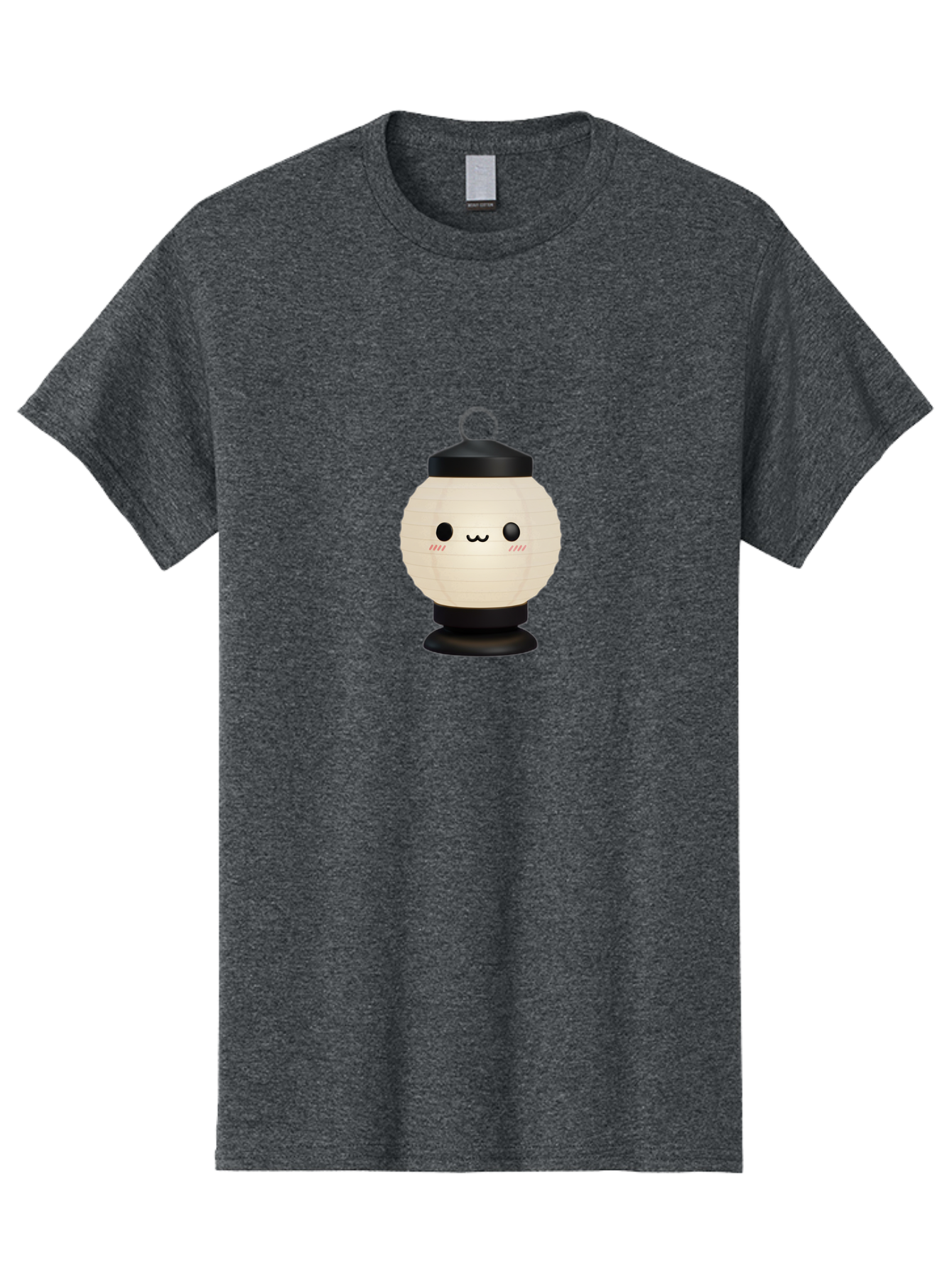 Akari-Chan-Lantern Men'S Graphic Tee, 100% Cotton, Comfortable Casual Summer Wear, Machine Washable, Kawaii Lantern, Japanese Culture, Paper Lantern, Cute Face, Emoticon, Illustration, Cartoon Style, Minimalist Design, Simple Art, Round Shape, Bac582