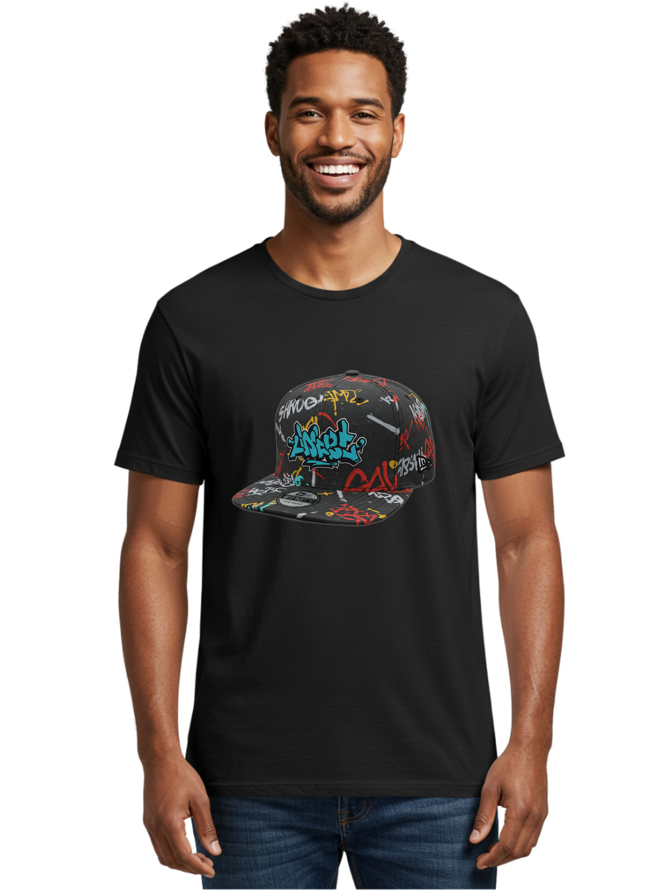 Anarchy-Baseball-Cap Men'S Graphic Tee, 100% Cotton, Comfortable Casual Summer Wear, Machine Washable, Graffiti Art, Streetwear Fashion, Custom Hats, Urban Style, Colorful Designs, Casual Wear, Hip Hop Culture, Snapback Cap, Street Art, Bac585