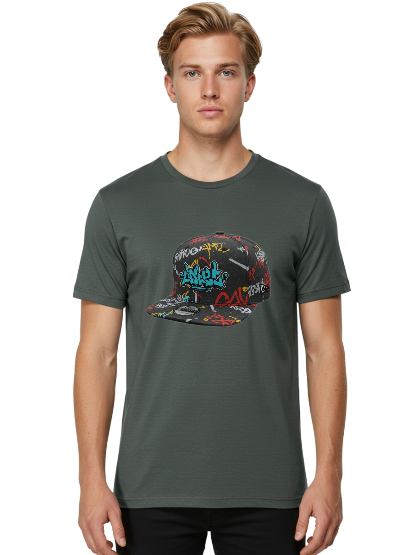 Anarchy-Baseball-Cap Men'S Graphic Tee, 100% Cotton, Comfortable Casual Summer Wear, Machine Washable, Graffiti Art, Streetwear Fashion, Custom Hats, Urban Style, Colorful Designs, Casual Wear, Hip Hop Culture, Snapback Cap, Street Art, Bac585