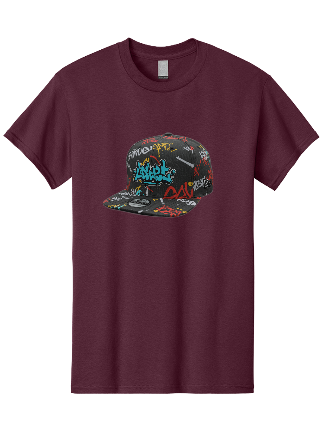 Anarchy-Baseball-Cap Men'S Graphic Tee, 100% Cotton, Comfortable Casual Summer Wear, Machine Washable, Graffiti Art, Streetwear Fashion, Custom Hats, Urban Style, Colorful Designs, Casual Wear, Hip Hop Culture, Snapback Cap, Street Art, Bac585