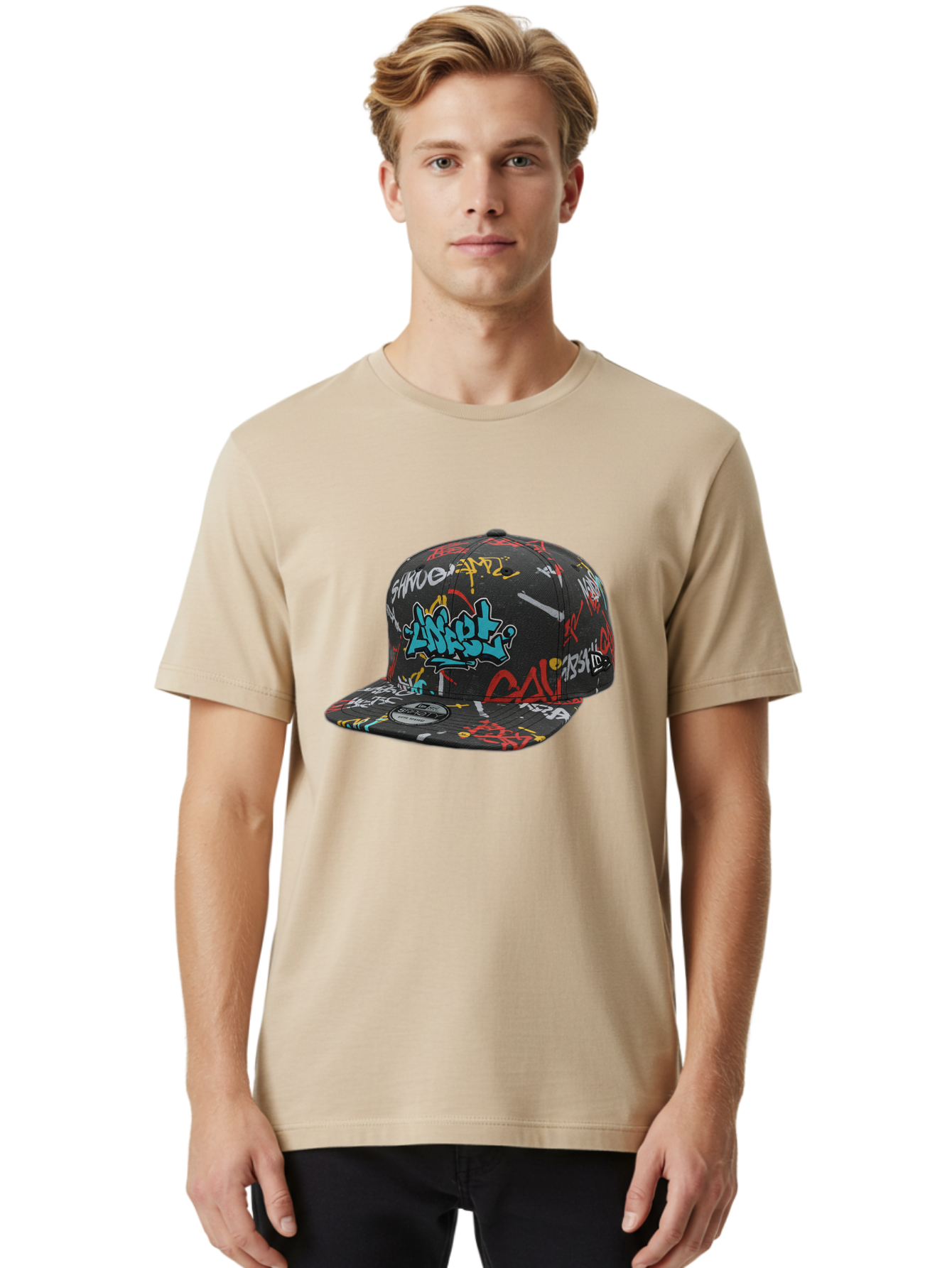 Anarchy-Baseball-Cap Men'S Graphic Tee, 100% Cotton, Comfortable Casual Summer Wear, Machine Washable, Graffiti Art, Streetwear Fashion, Custom Hats, Urban Style, Colorful Designs, Casual Wear, Hip Hop Culture, Snapback Cap, Street Art, Bac585