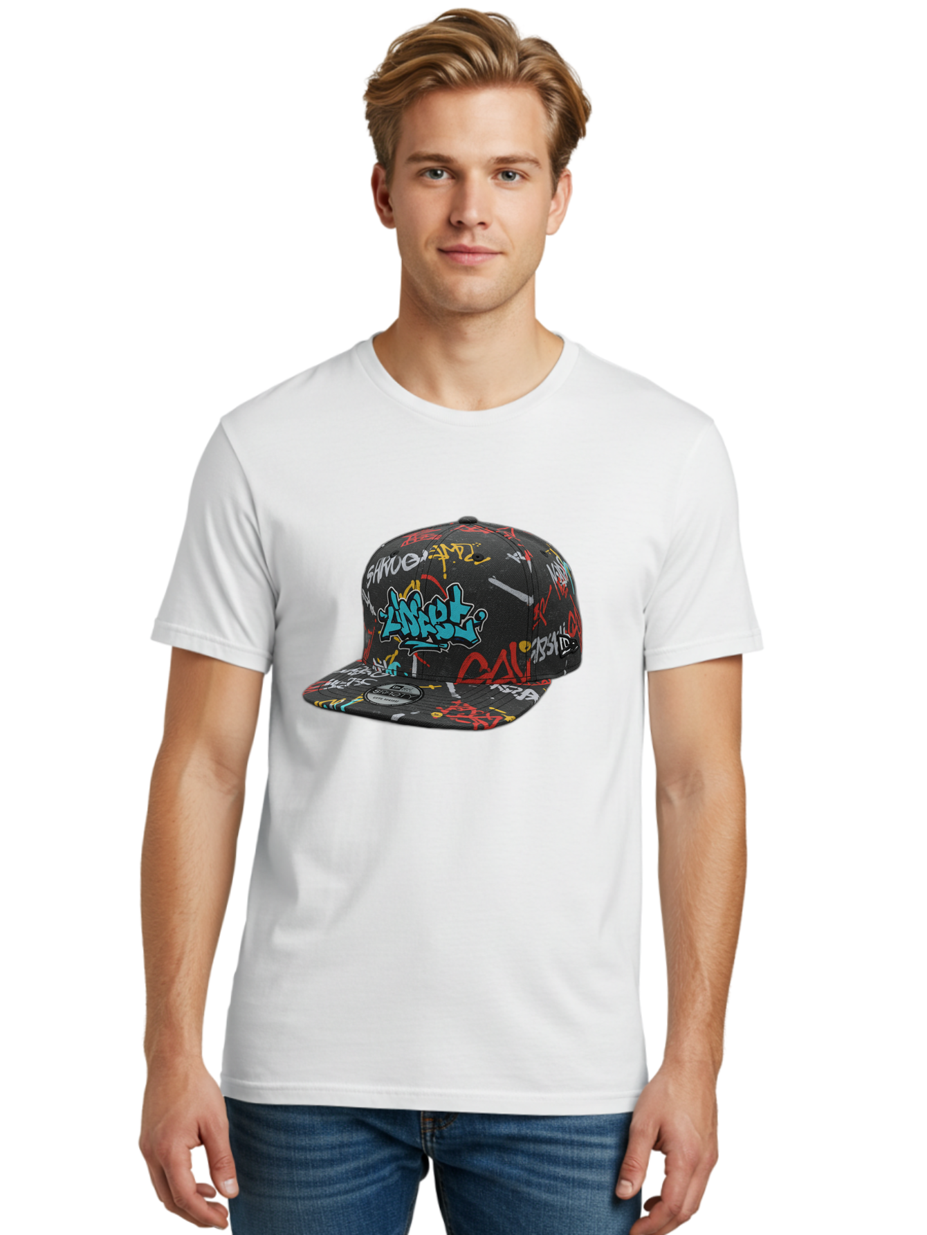 Anarchy-Baseball-Cap Men'S Graphic Tee, 100% Cotton, Comfortable Casual Summer Wear, Machine Washable, Graffiti Art, Streetwear Fashion, Custom Hats, Urban Style, Colorful Designs, Casual Wear, Hip Hop Culture, Snapback Cap, Street Art, Bac585