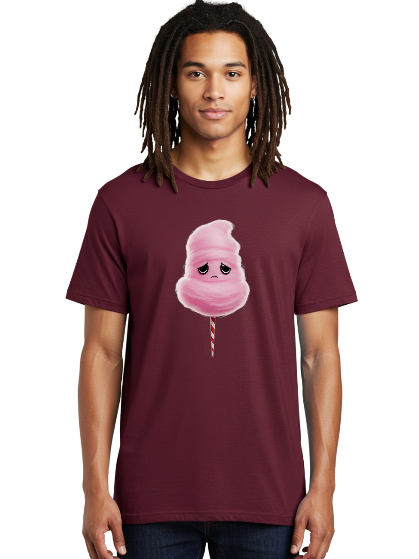 Angry-Cotton-Candy Men'S Graphic Tee, 100% Cotton, Comfortable Casual Summer Wear, Machine Washable, Angry Cotton Candy, Grumpy Face, Sweet Treat, Cartoon Character, Funny Expression, Mad Candy, Fluffy Pink Snack, Fairground Food, Angry Face, Bac586