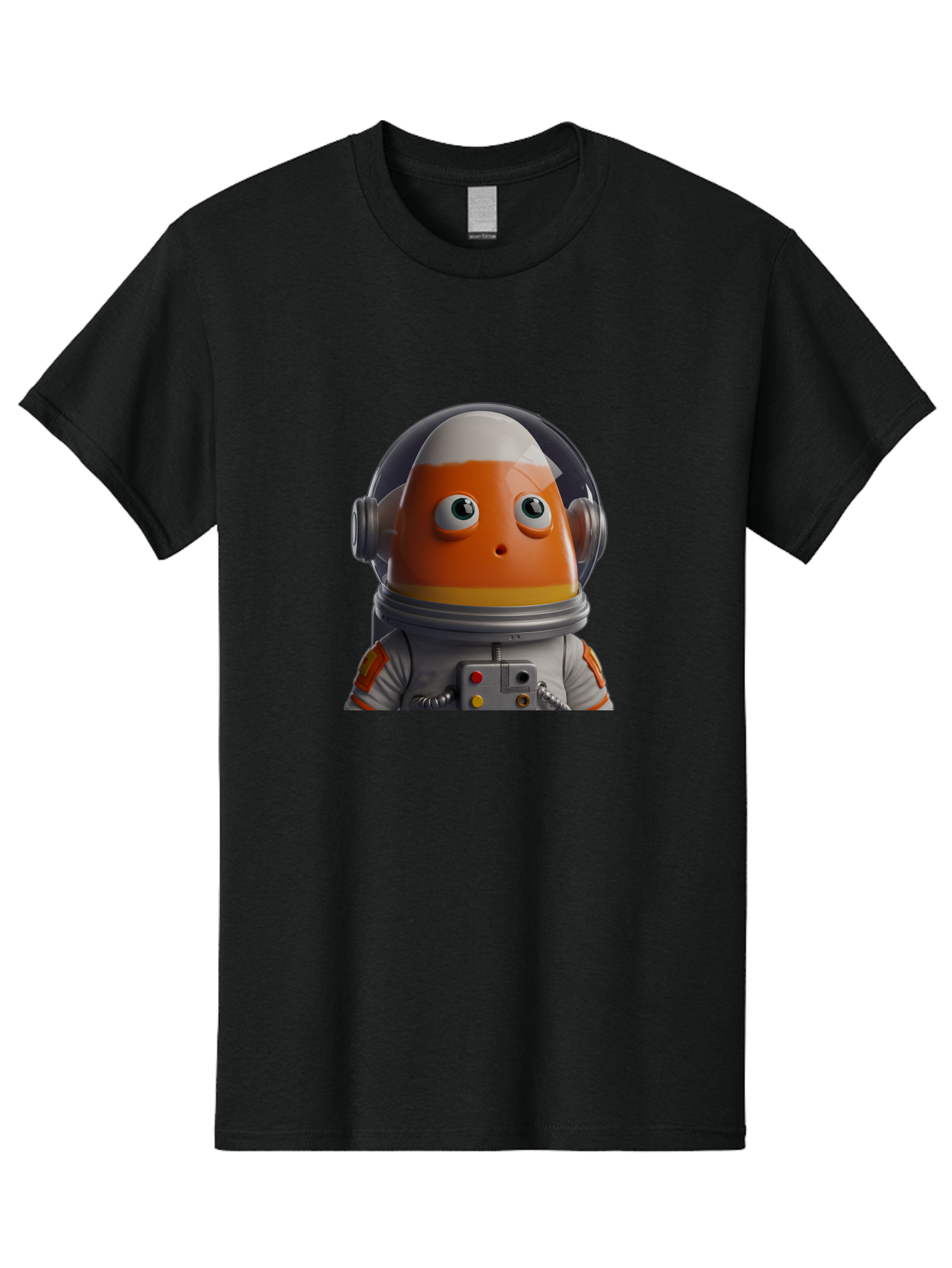 Astronaut-Fish Men'S Graphic Tee, 100% Cotton, Comfortable Casual Summer Wear, Machine Washable, Futuristic Astronaut, Candy-Themed Space Suit, Orange And White Colors, Cartoon-Style Character, Space Exploration, Sci-Fi Elements, Bac589