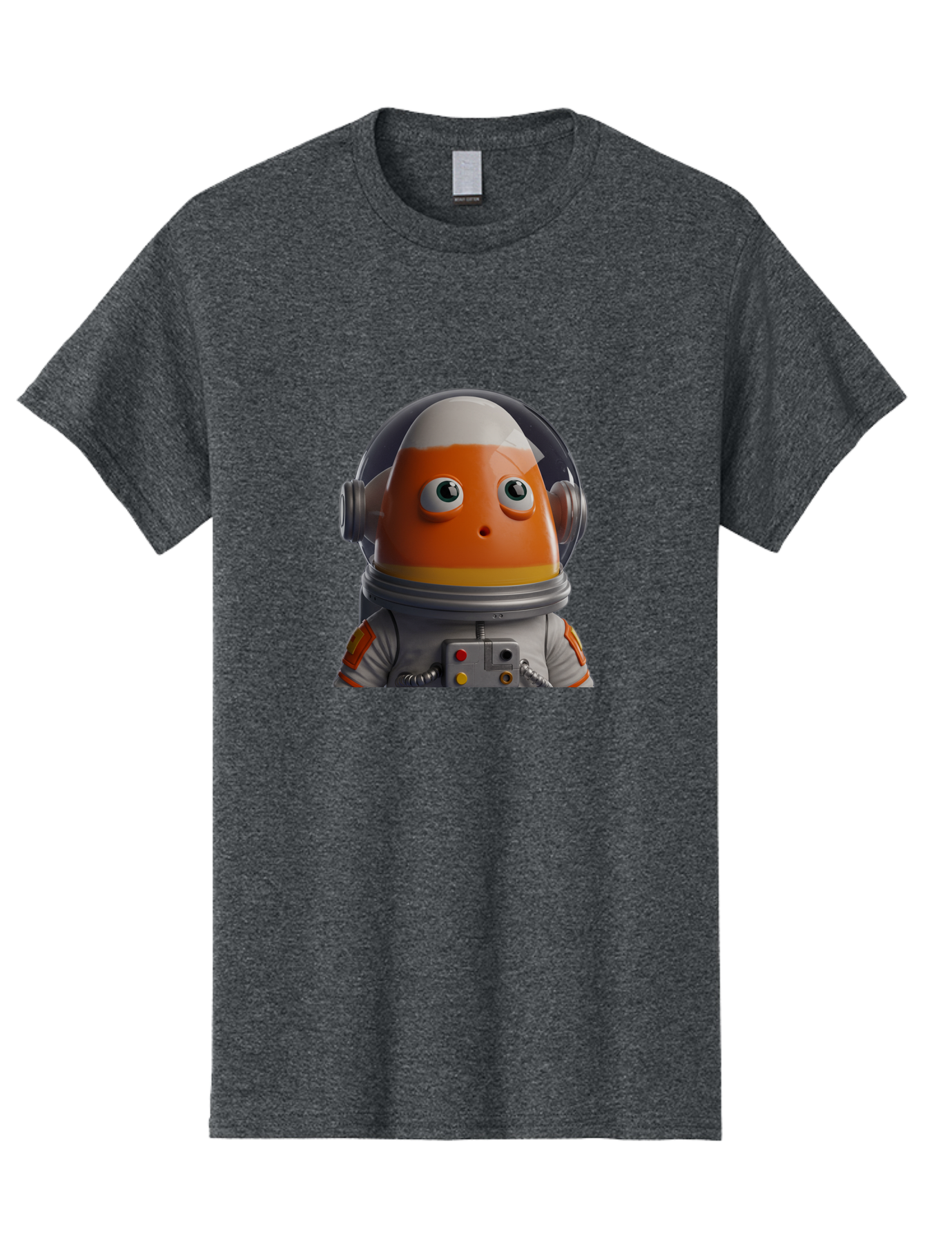 Astronaut-Fish Men'S Graphic Tee, 100% Cotton, Comfortable Casual Summer Wear, Machine Washable, Futuristic Astronaut, Candy-Themed Space Suit, Orange And White Colors, Cartoon-Style Character, Space Exploration, Sci-Fi Elements, Bac589