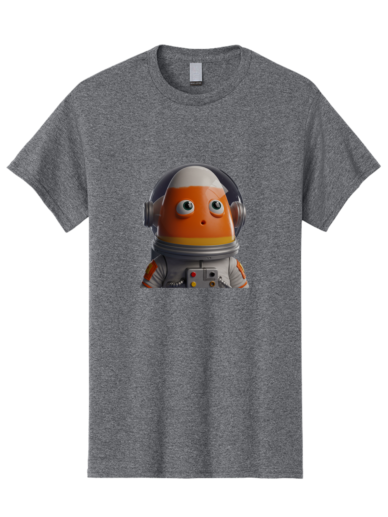 Astronaut-Fish Men'S Graphic Tee, 100% Cotton, Comfortable Casual Summer Wear, Machine Washable, Futuristic Astronaut, Candy-Themed Space Suit, Orange And White Colors, Cartoon-Style Character, Space Exploration, Sci-Fi Elements, Bac589