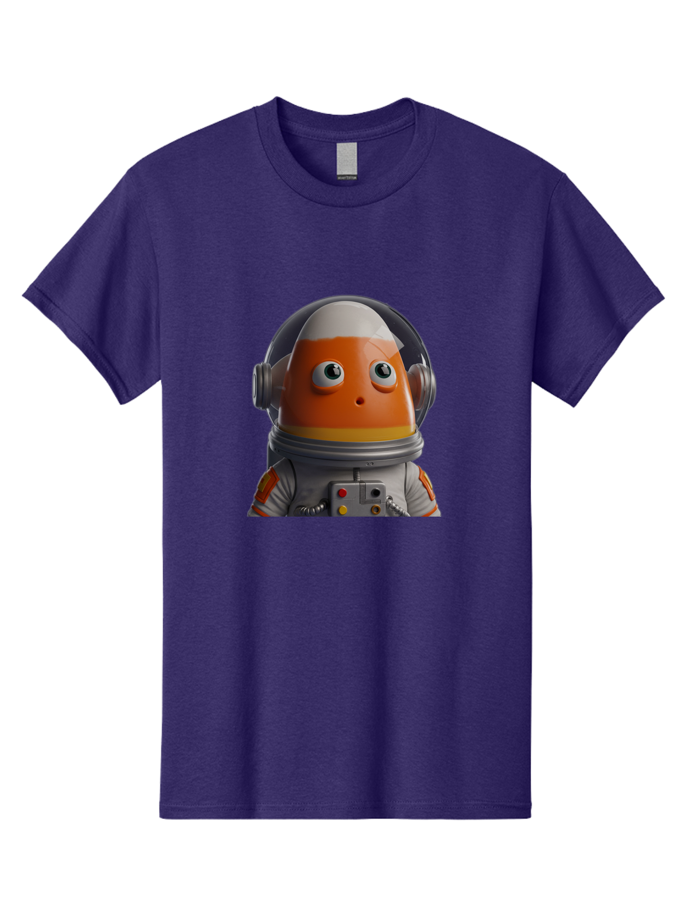 Astronaut-Fish Men'S Graphic Tee, 100% Cotton, Comfortable Casual Summer Wear, Machine Washable, Futuristic Astronaut, Candy-Themed Space Suit, Orange And White Colors, Cartoon-Style Character, Space Exploration, Sci-Fi Elements, Bac589